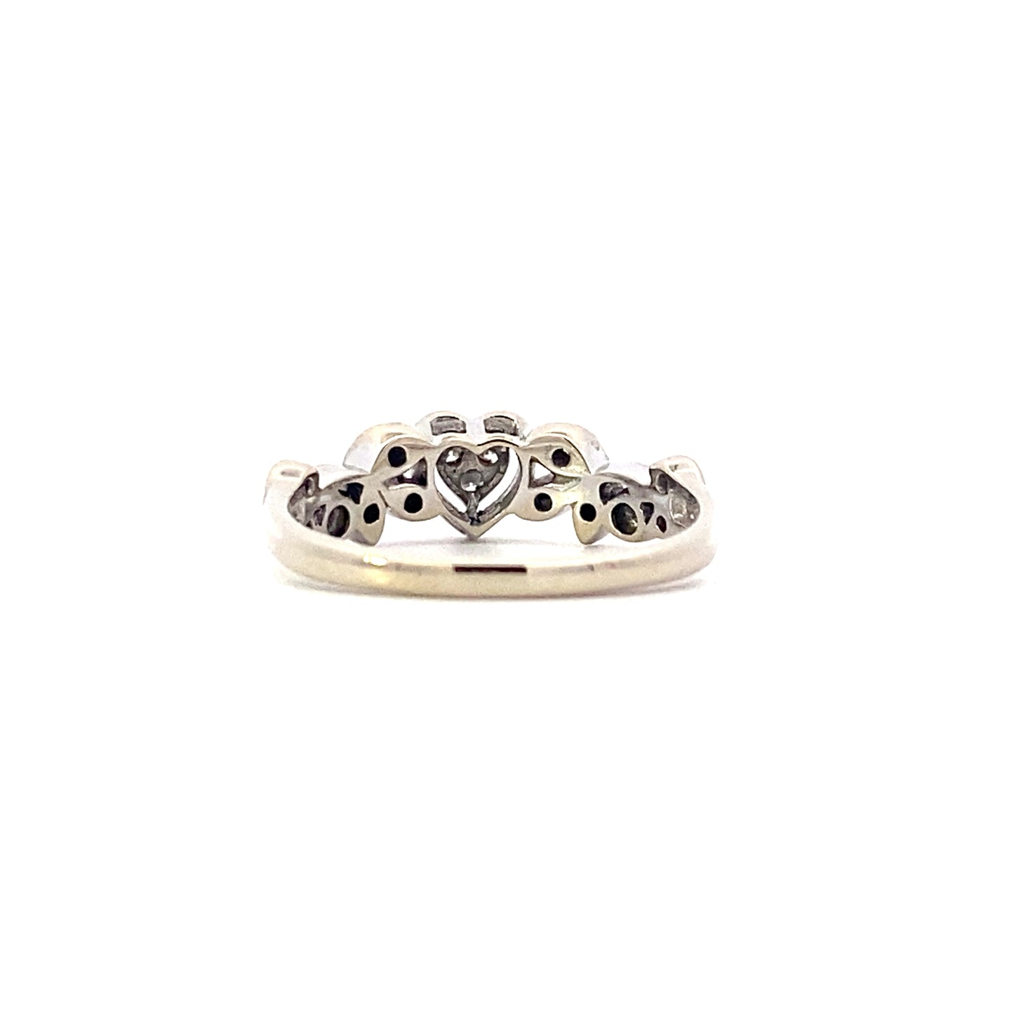 14K White Gold Women's Diamond Heart Ring - 0.10ct
