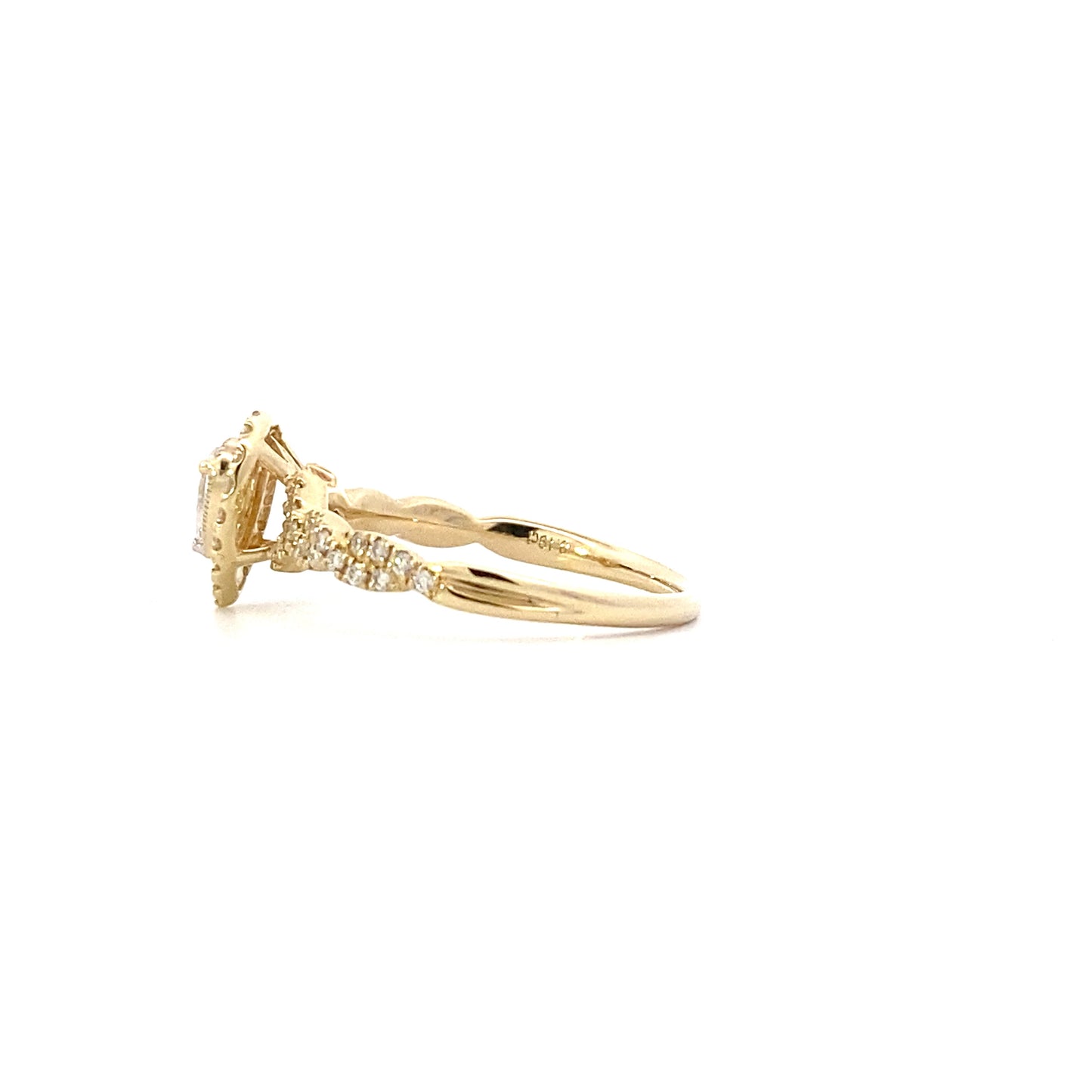 10K Yellow Gold Women's Pear Diamond Ring - 0.45ct