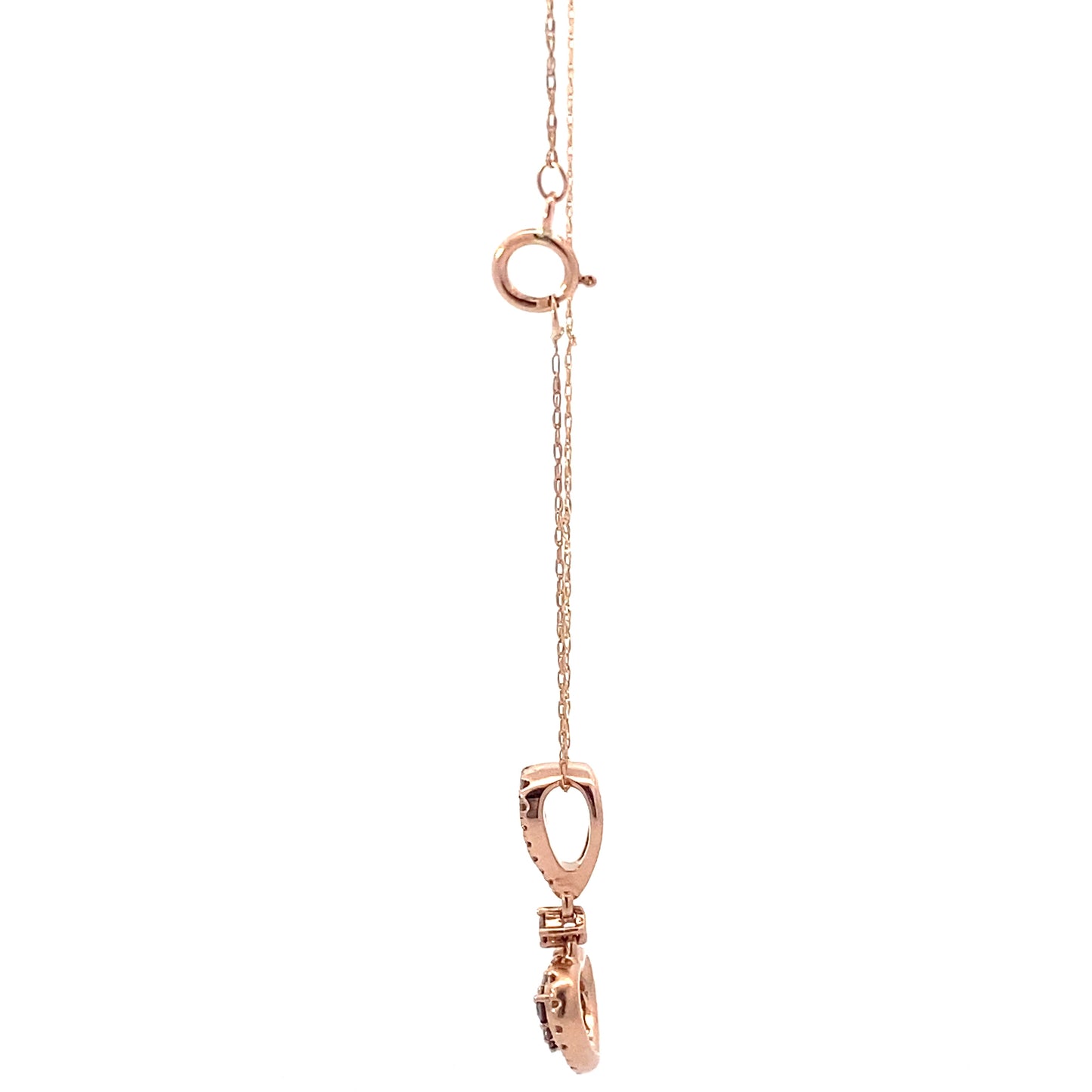 10K Rose Gold Diamond Heart Pendant & Rope Chain Set - 0.42ct