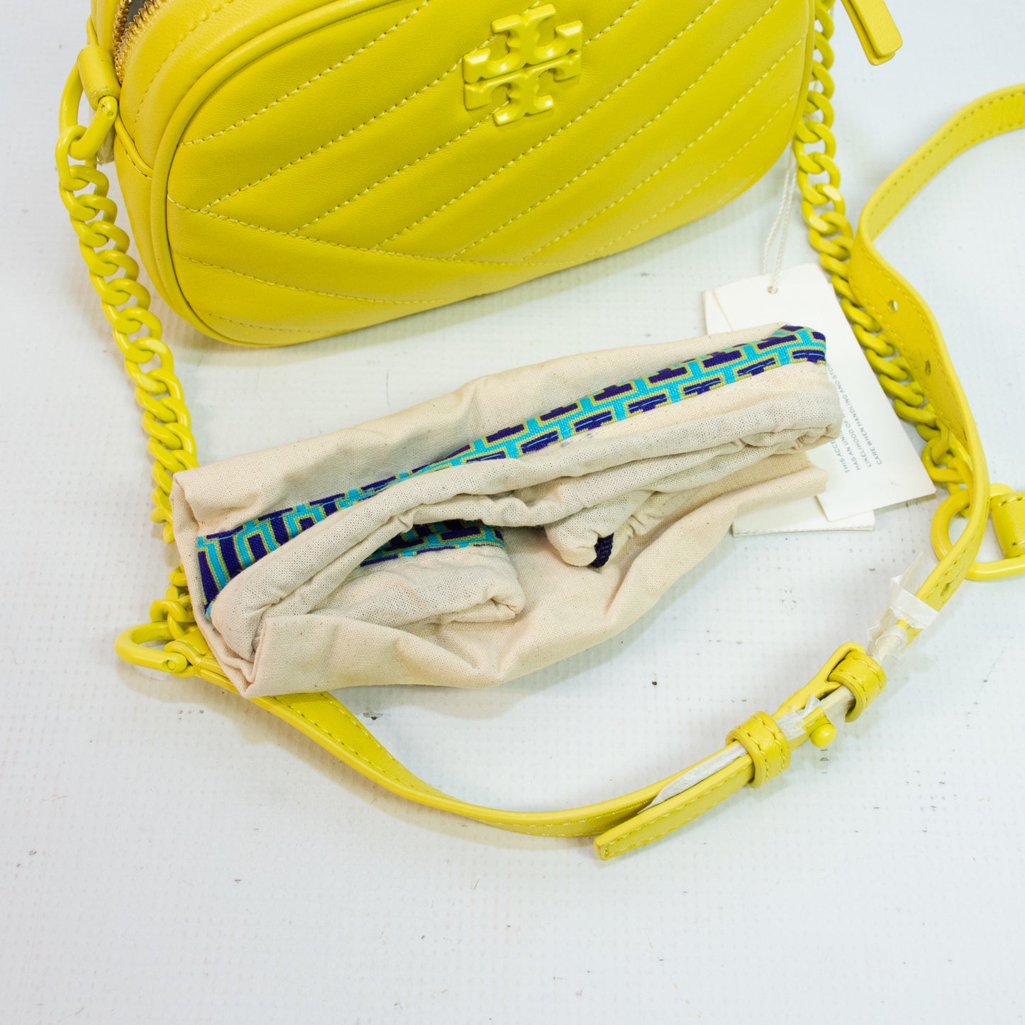 Tory Burch Kira Chevron Camera Bag - Neon Yellow