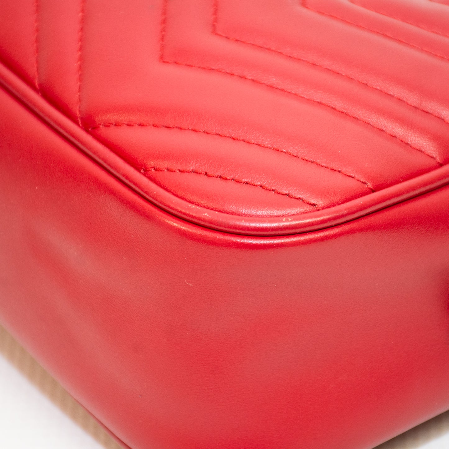 Gucci GG Marmont Red Leather Cross Body Bag - 447632