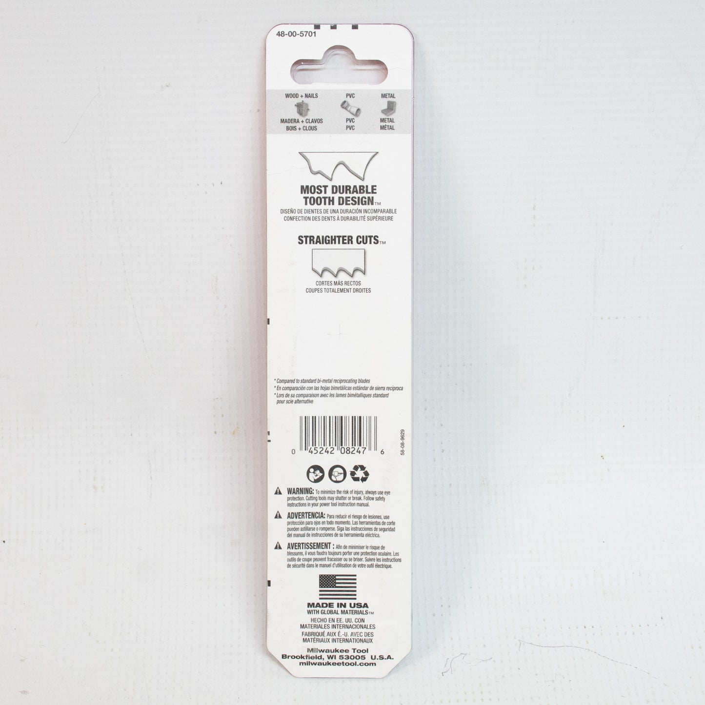 Milwaukee 48-00-5701 "The Wrecker" Multi-Material Sawzall Blade 6" 7/11 TPI