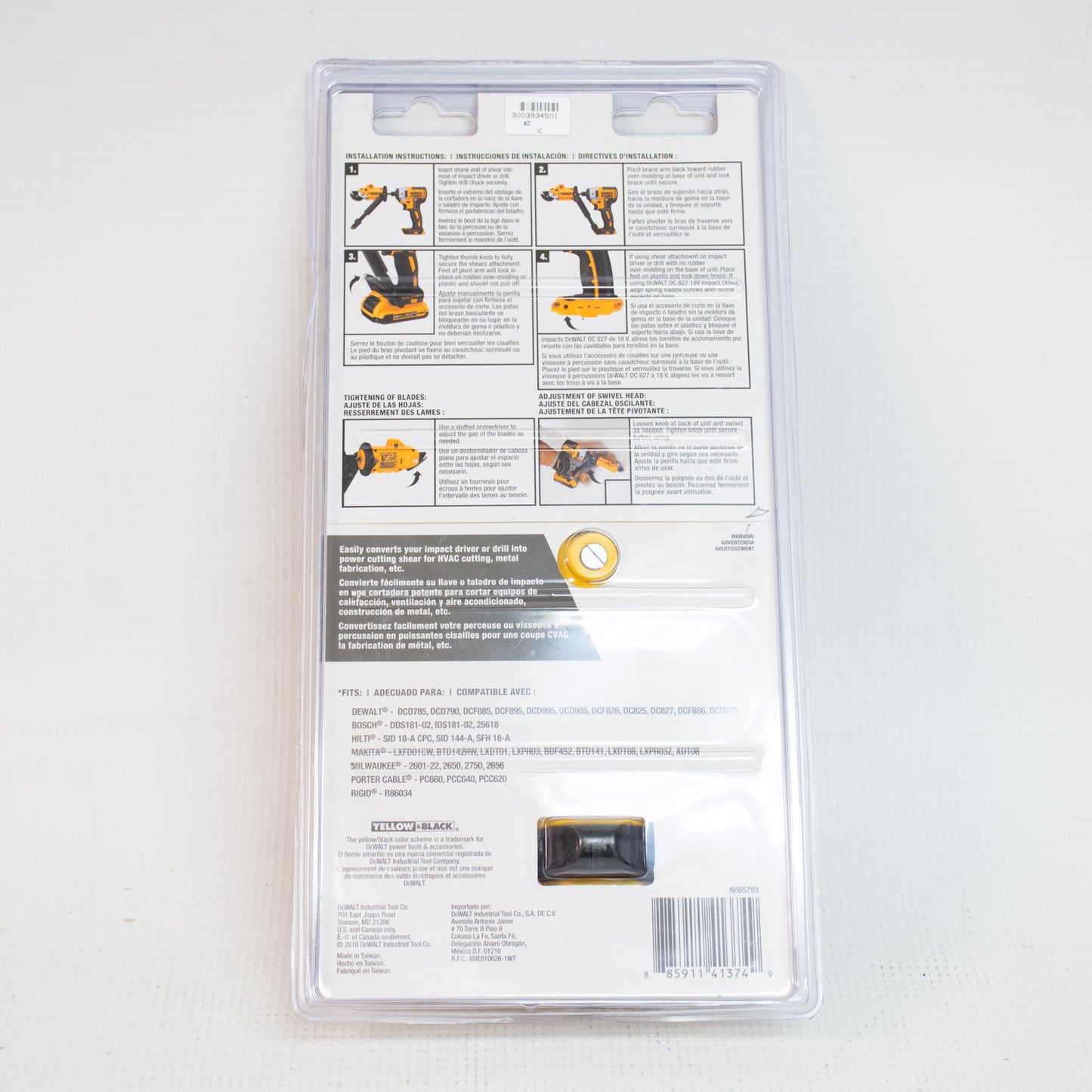 DEWALT DWASHRIR 18 GA Shear Attachment