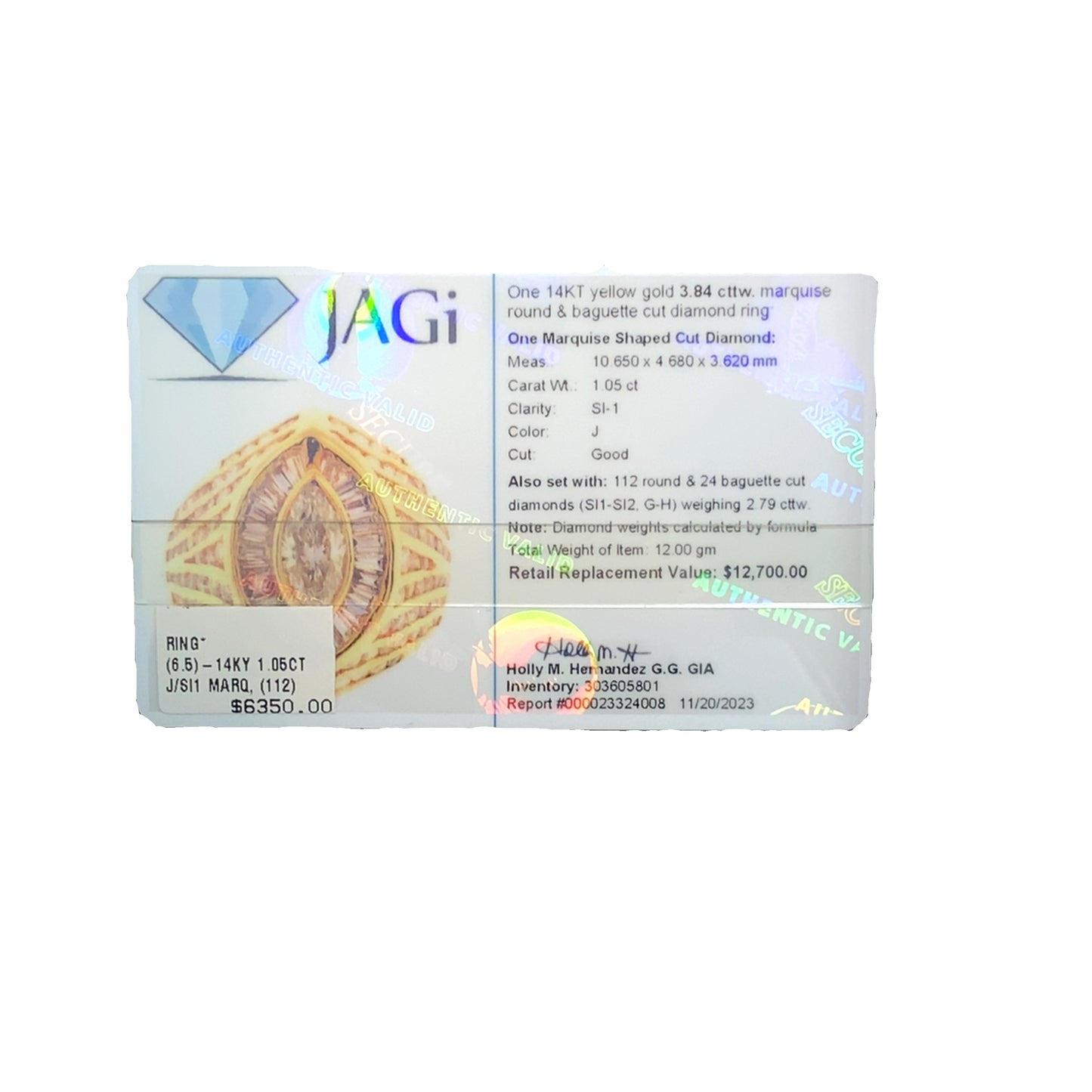 14K Yellow Gold Women's Diamond Ring - 3.74ct