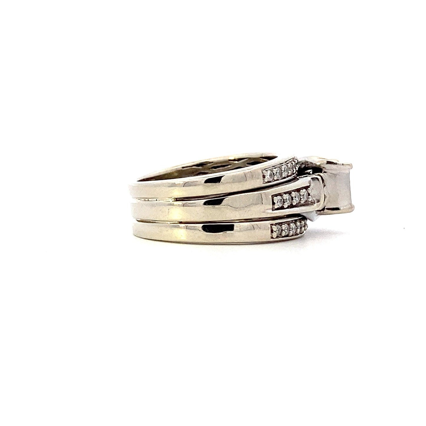 10K White Gold Women's Sapphire & Diamond Ring - 0.50ct
