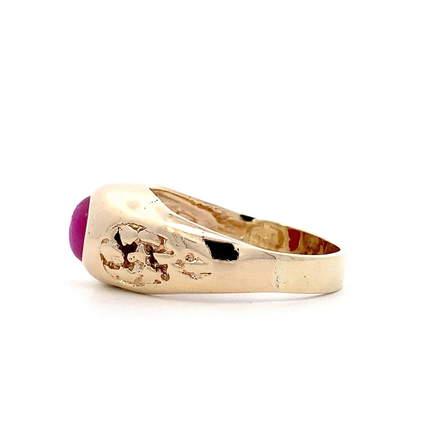 14K Yellow Gold Sapphire Nugget Ring