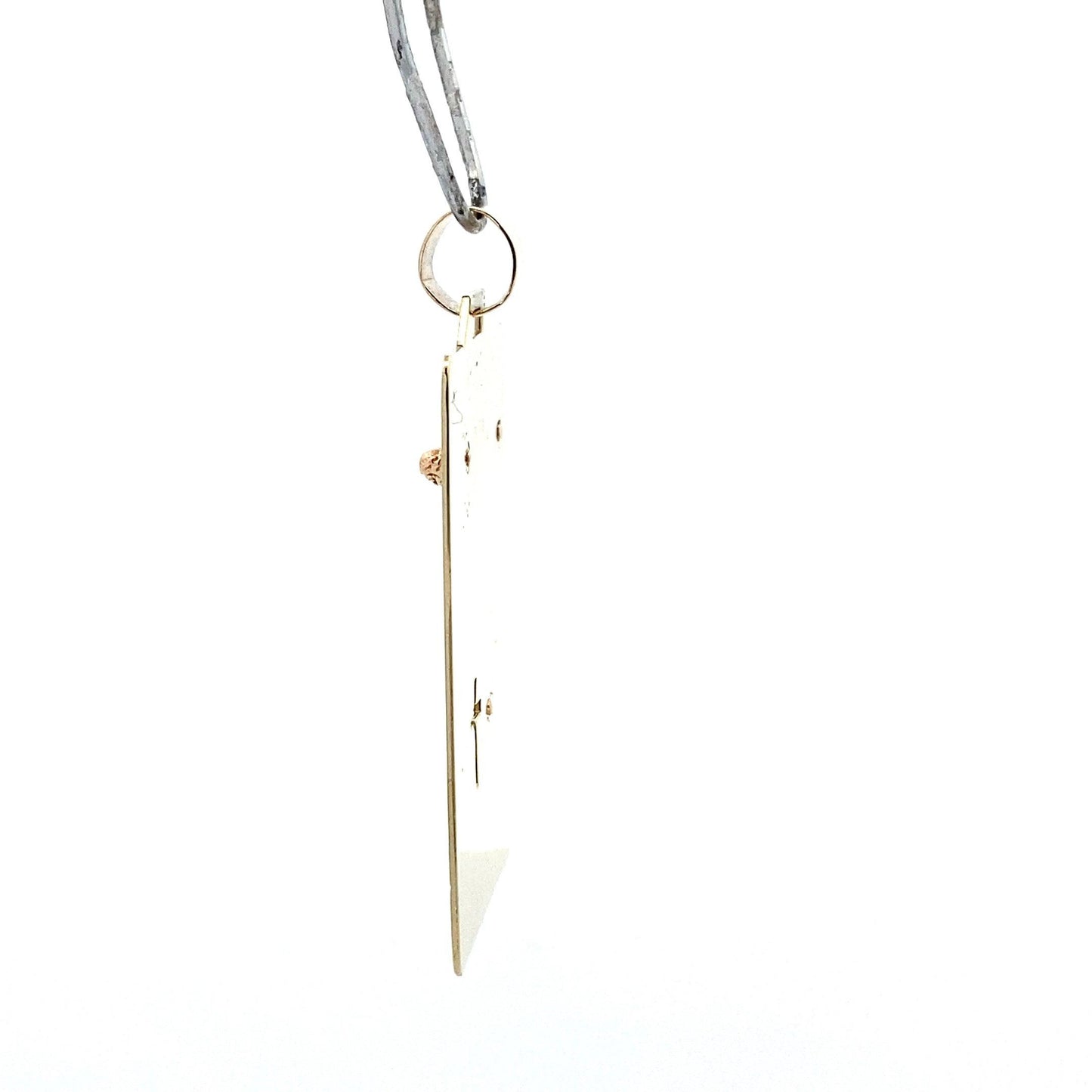 14K Yellow Gold Rectangle Religious Figure Pendant