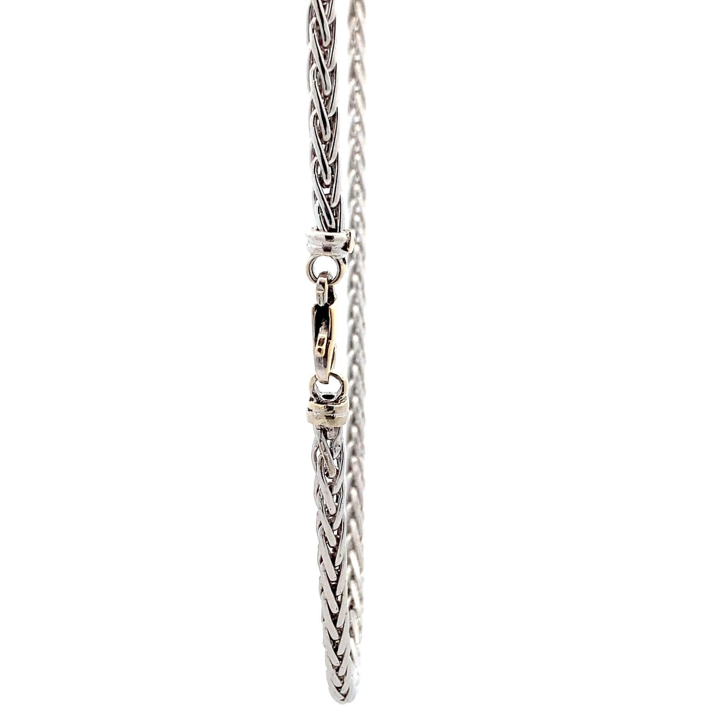 Cadena de trigo de 18" de oro blanco de 14 quilates