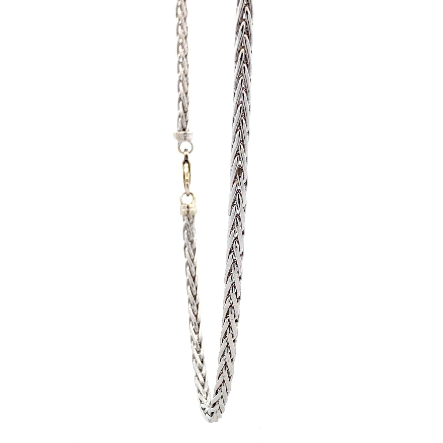 Cadena de trigo de 18" de oro blanco de 14 quilates