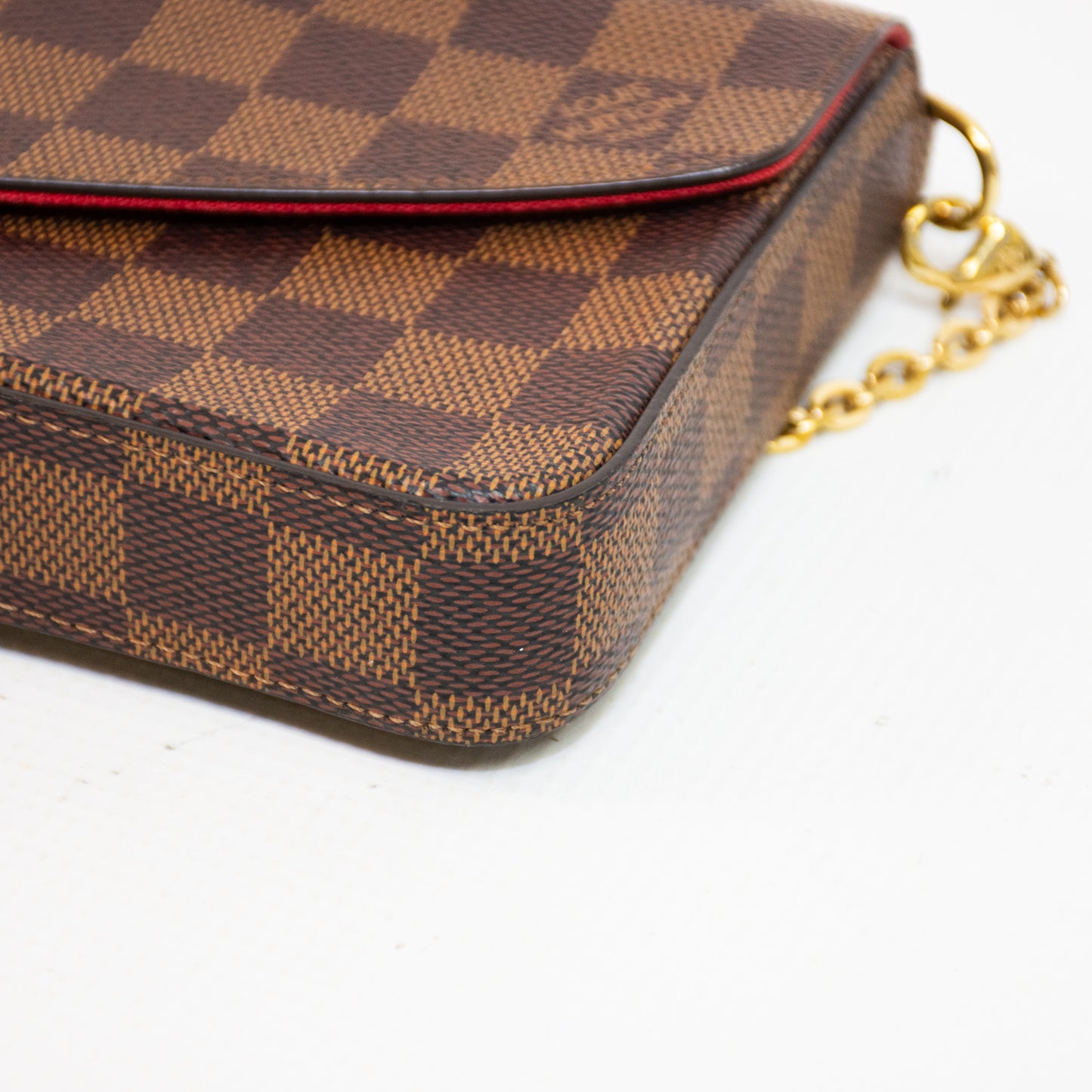 Louis Vuitton N6032 Pochette Felicie Damier Ebene Shoulder Bag
