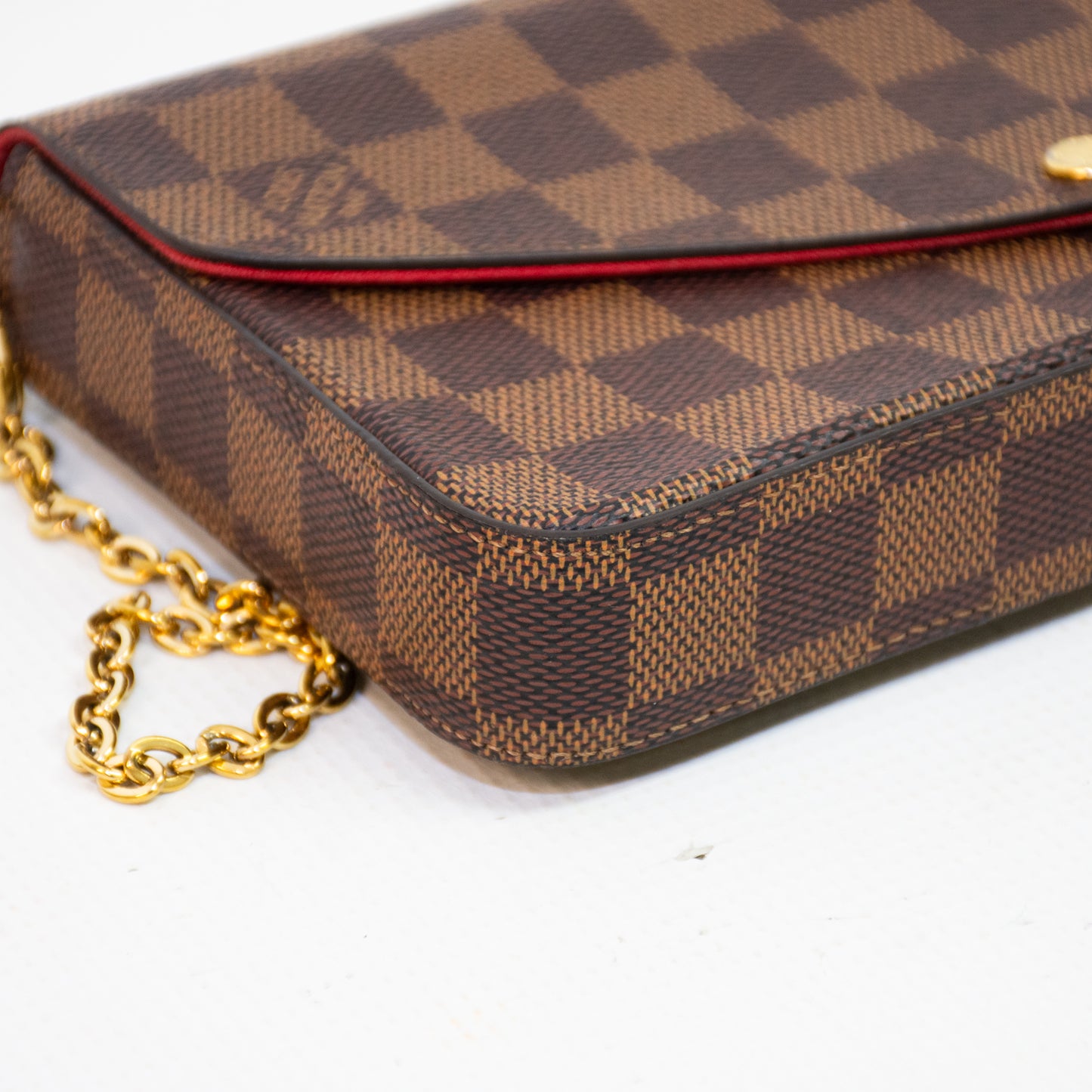 Louis Vuitton N6032 Pochette Felicie Damier Ebene Shoulder Bag
