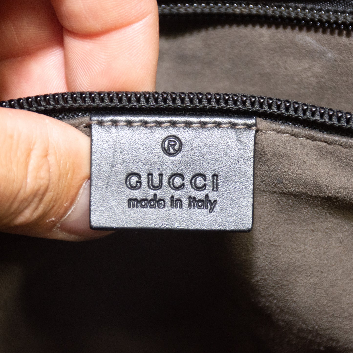 Gucci Supreme Monogram Black/Brown Single Buckle Backpack