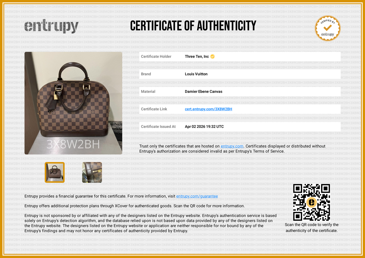 Louis Vuitton Alma PM Damier Ebene Purse - N53151