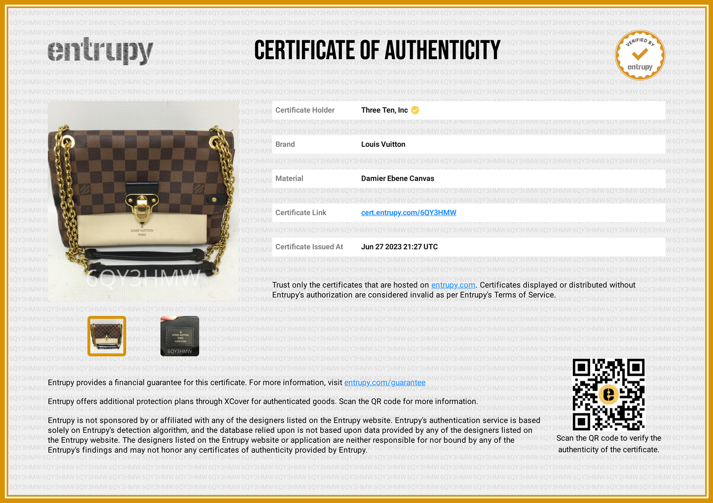 Louis Vuitton Damier Ebene Vavin PM Creme Shoulder Bag