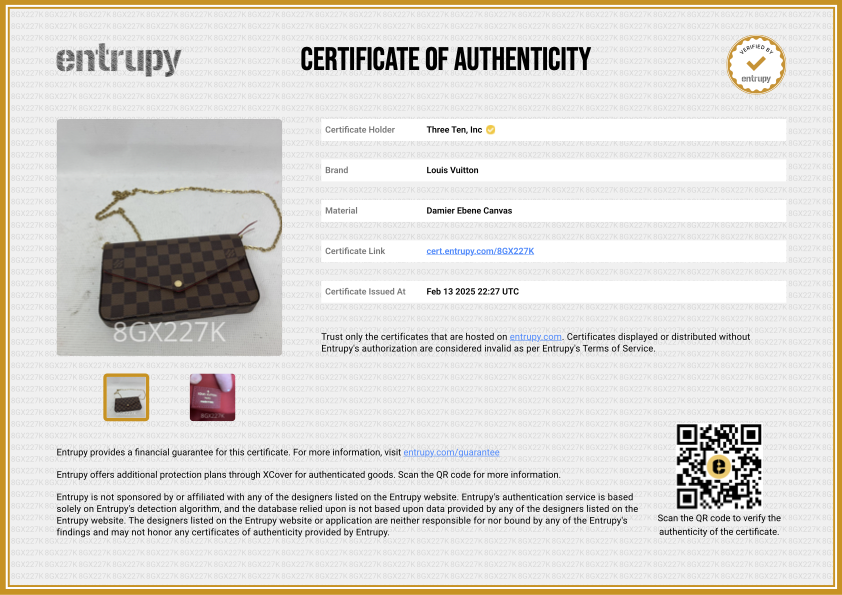 Louis Vuitton N6032 Pochette Felicie Damier Ebene Shoulder Bag