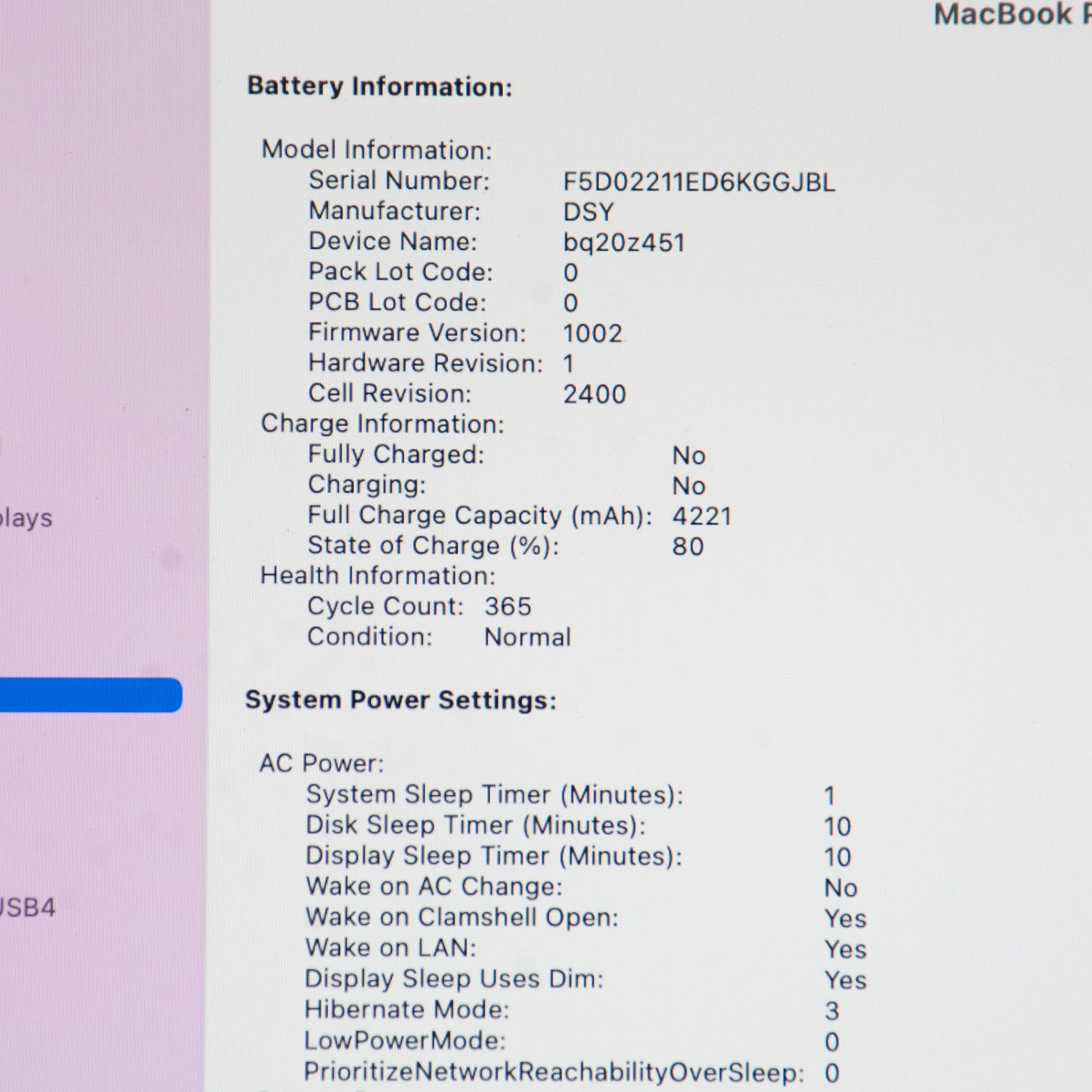 Apple Macbook Pro 2020 A2289 - Intel i5 @ 1.4Ghz, 8GB Ram, 256 GB - Space Gray