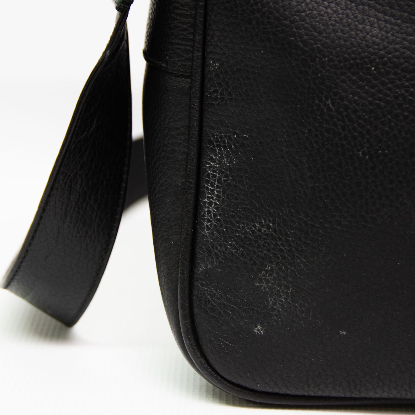 Gucci Crossbody Large Logo Web Print Black Leather Messenger Bag