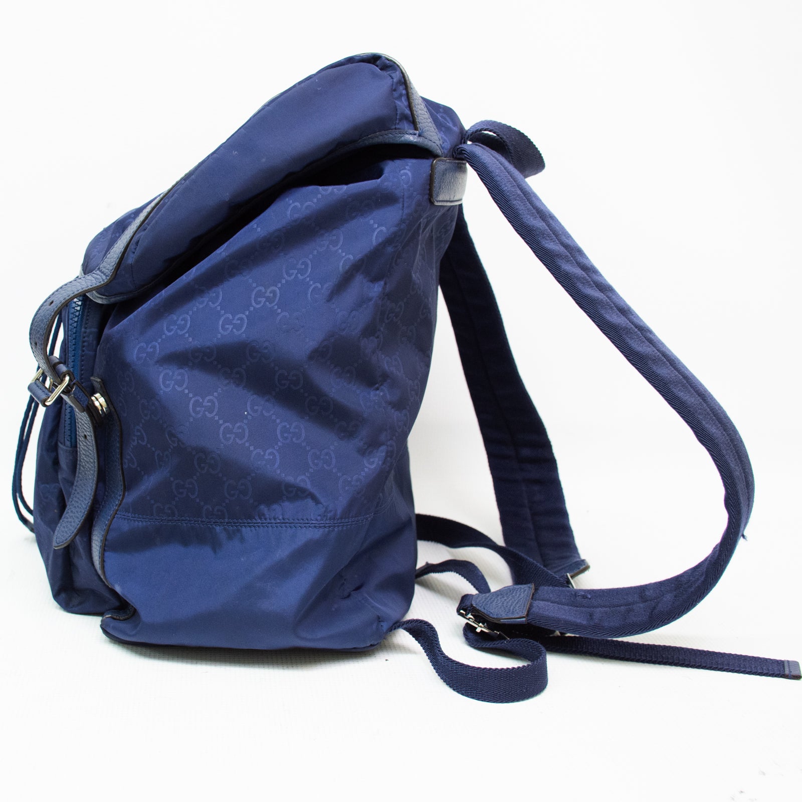 Gucci Large Blue Nylon GG Backpack Travel Backpack - 510336