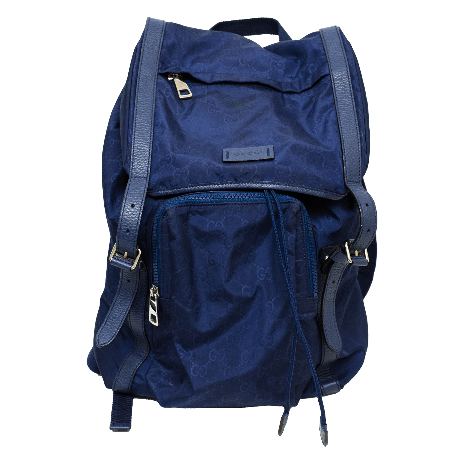 Gucci Large Blue Nylon GG Backpack Travel Backpack 510336