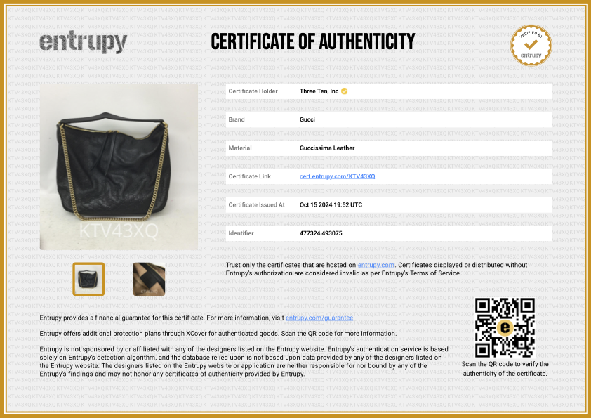 Gucci Black Leather Hobo Signature Gold Link Chain Handbag