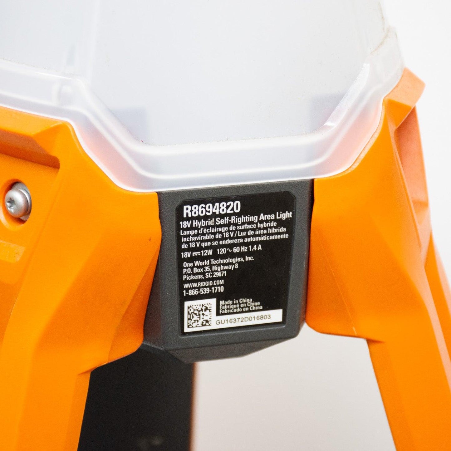 Ridgid R8694820 Hybrid Upright Sel-Righting Area Light
