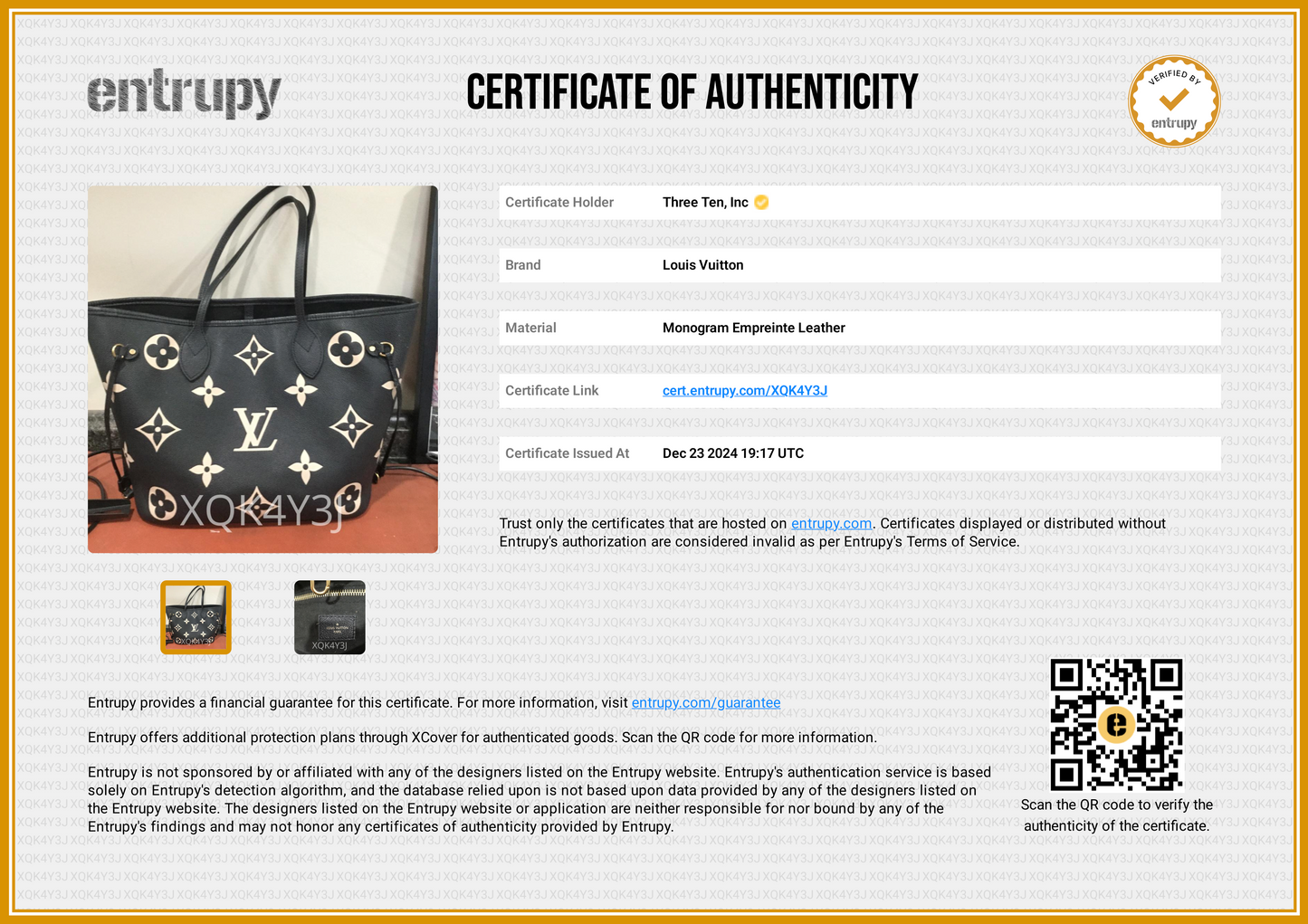 Louis Vuitton Monogram Empreinte Neverfull - M58907