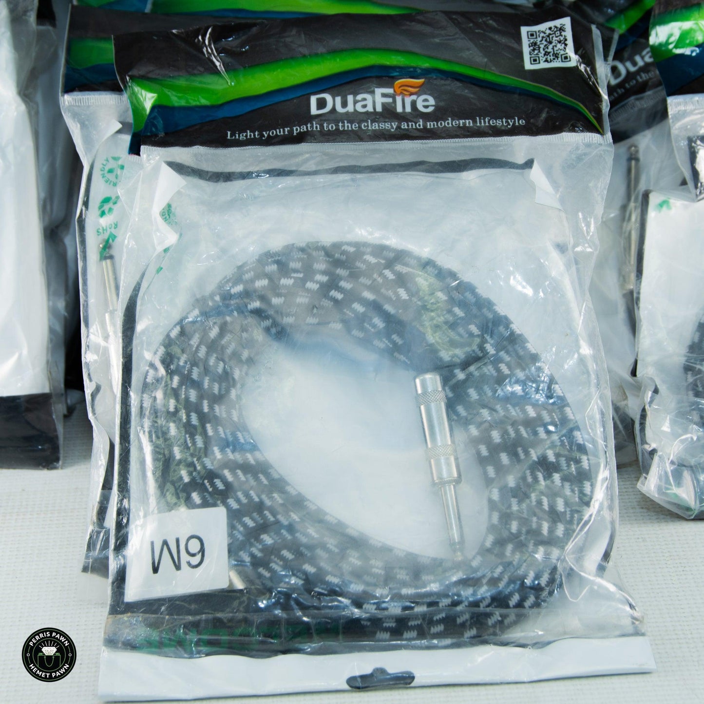 Duafire 6M Tweed Straight Angle Guitar Cable - ipawnishop.com