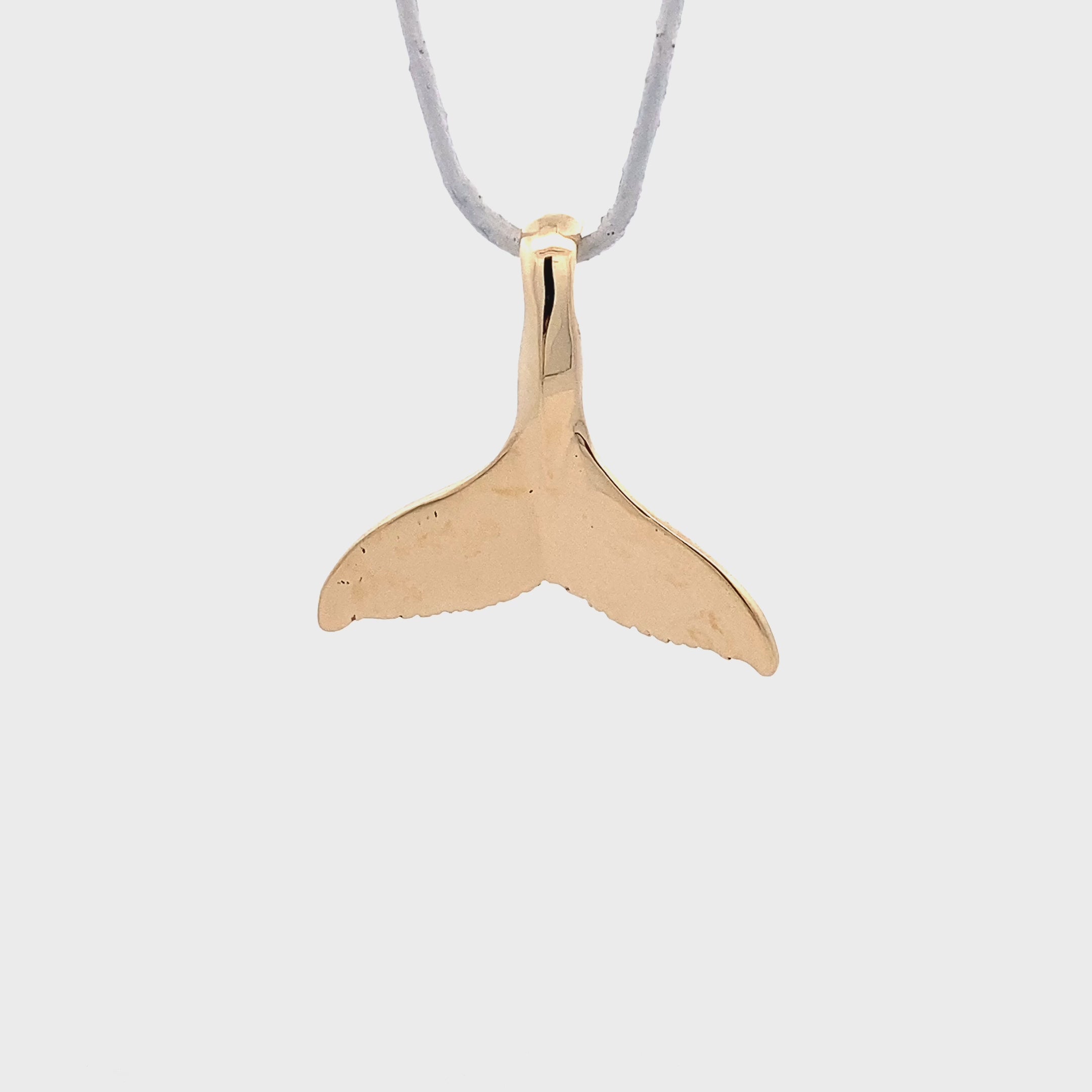 14K Yellow Gold Whale Tail Pendant
