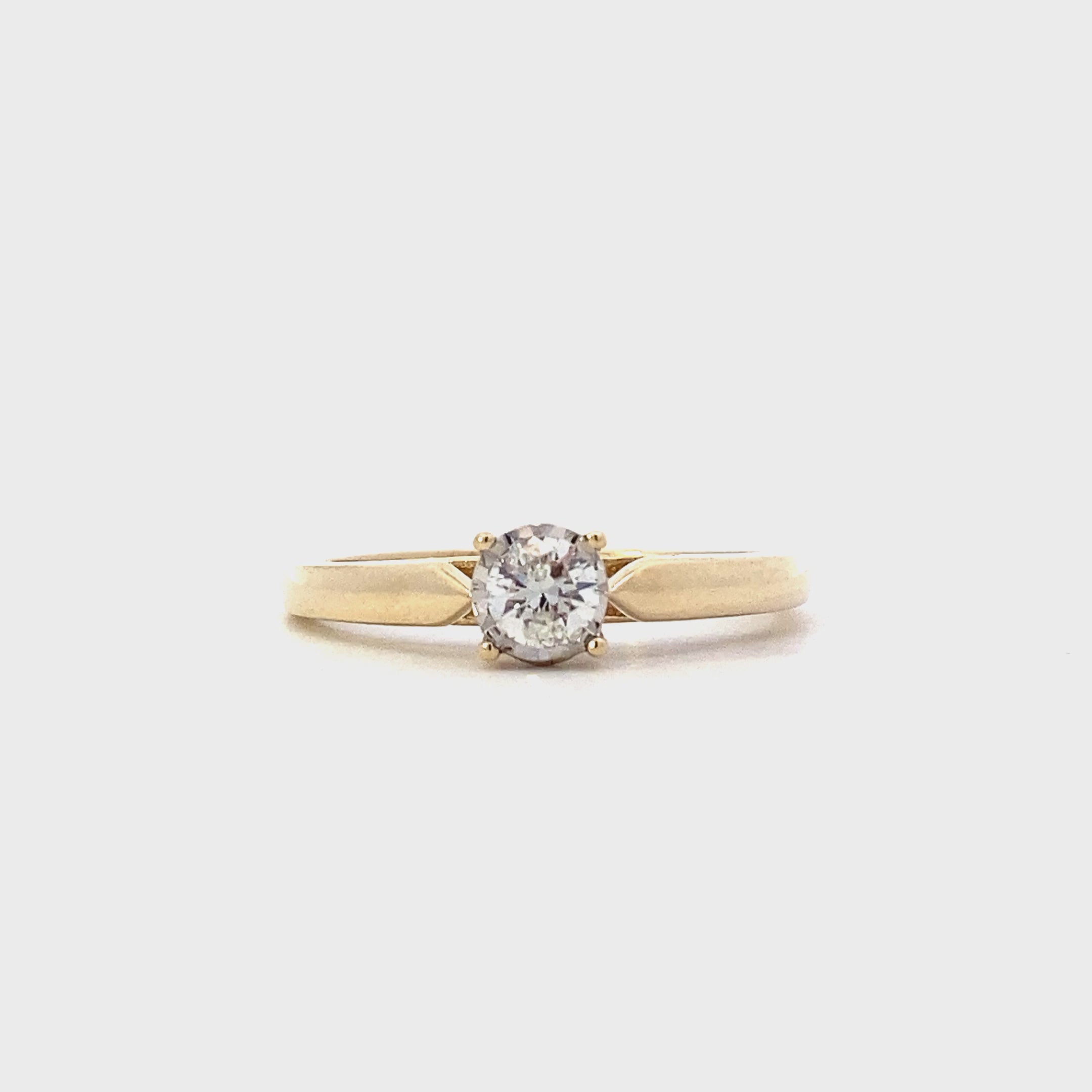 10K Yellow Gold Diamond Solitaire Ring - 0.34ct