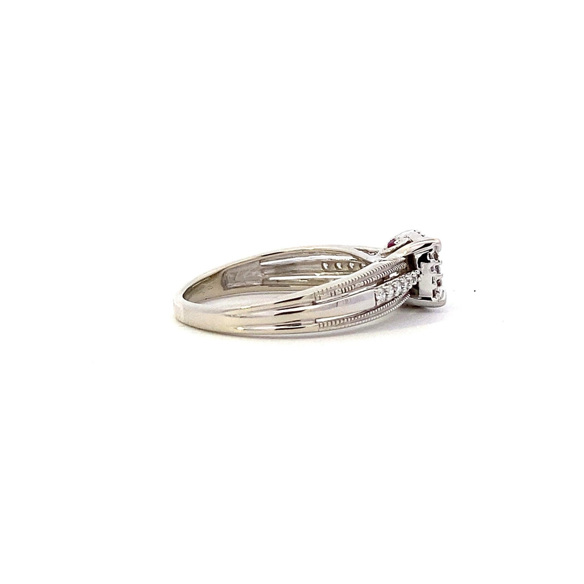 10K White Gold Diamond Engagement & Wedding Ring Set - 0.49ct - ipawnishop.com