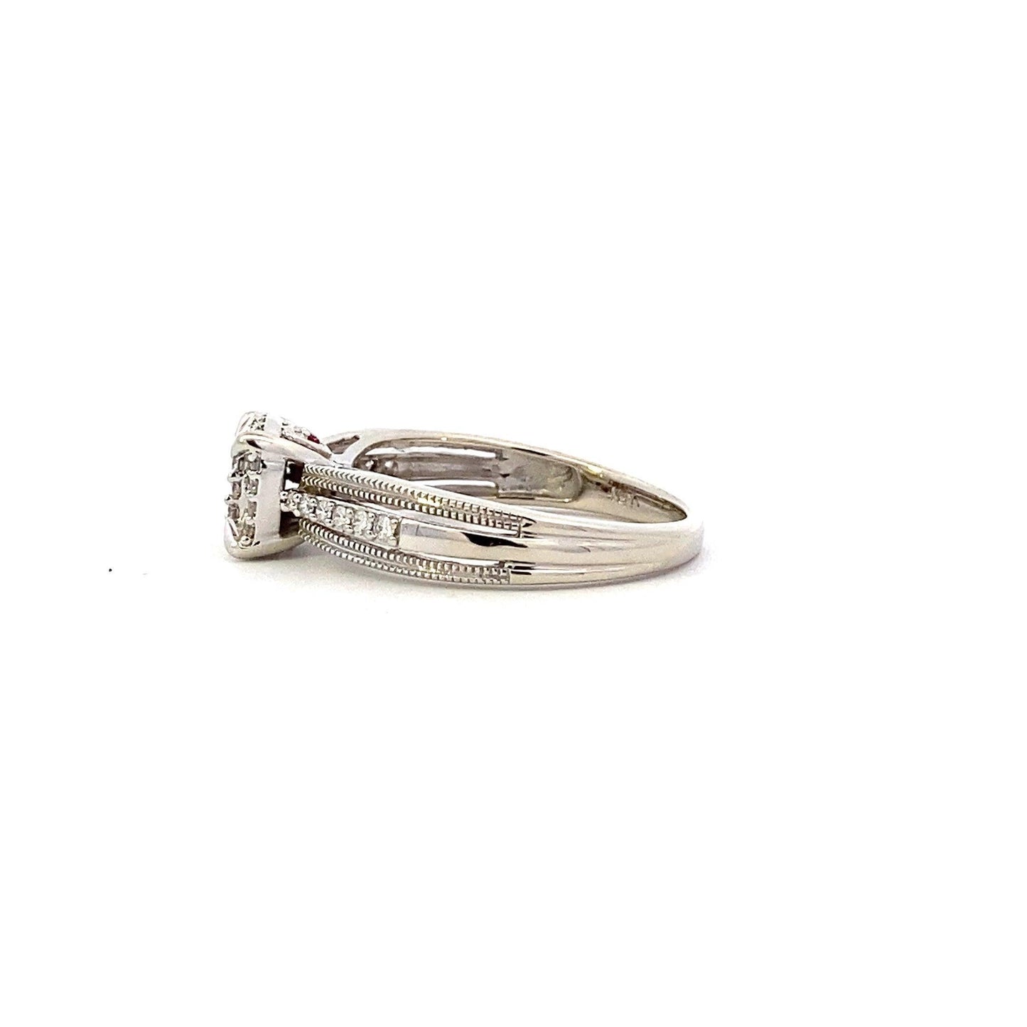 Anillo de Compromiso y Boda en Oro Blanco de 10K - 0.49ct - ipawnishop.com