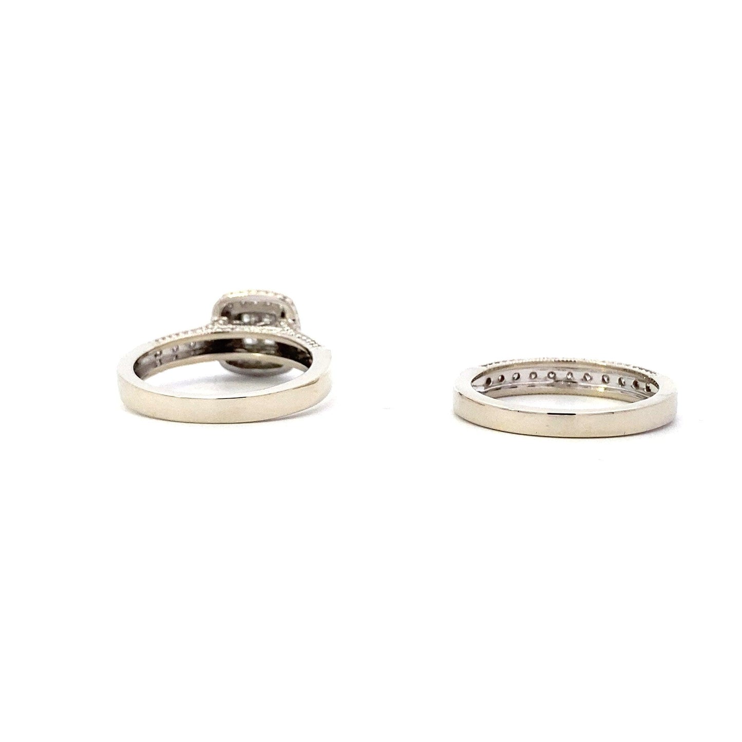 10K White Gold Diamond Engagement & Wedding Ring Set - 0.5ct - ipawnishop.com