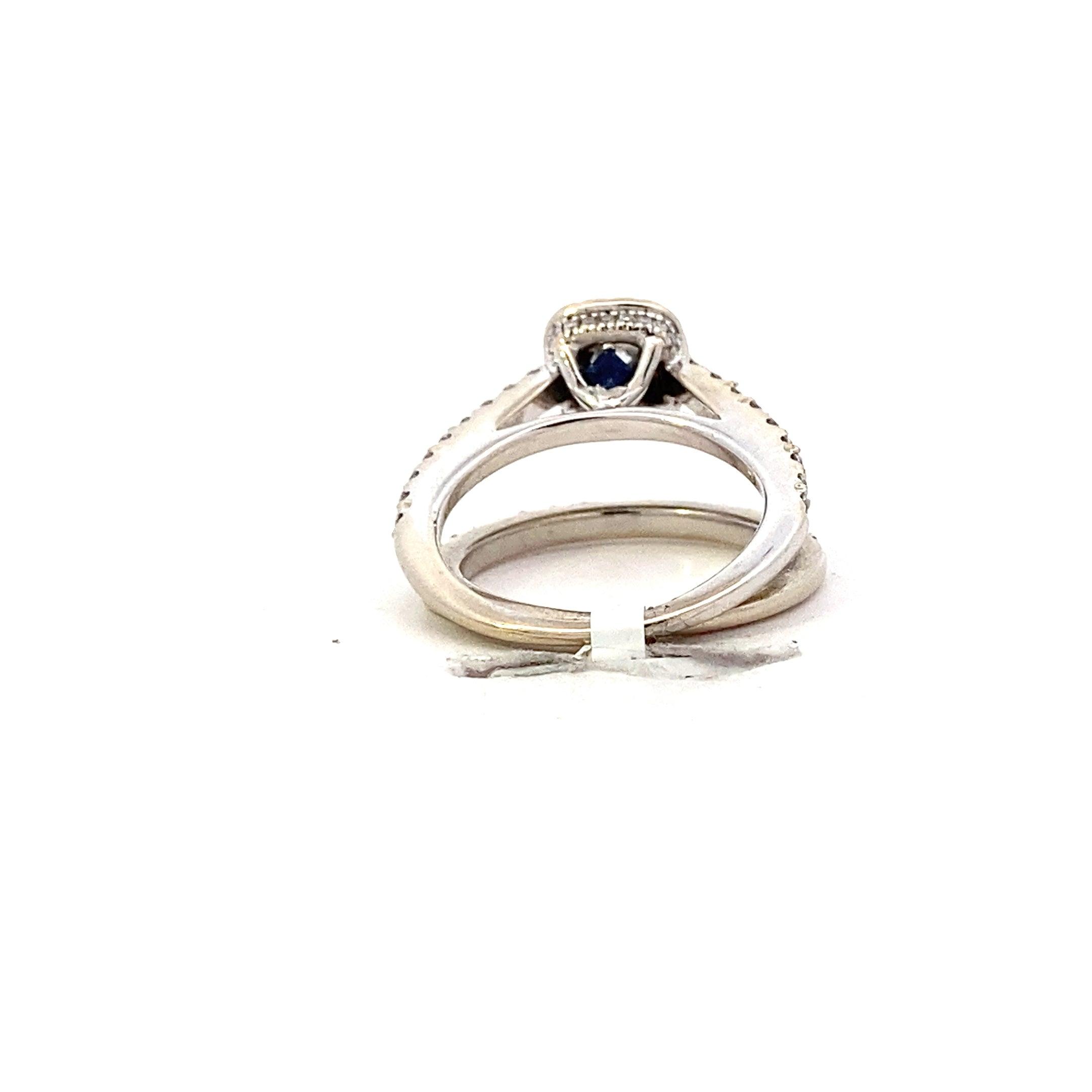 10K White Gold Diamond Wedding & Engagement Ring Set - 0.91ct - ipawnishop.com