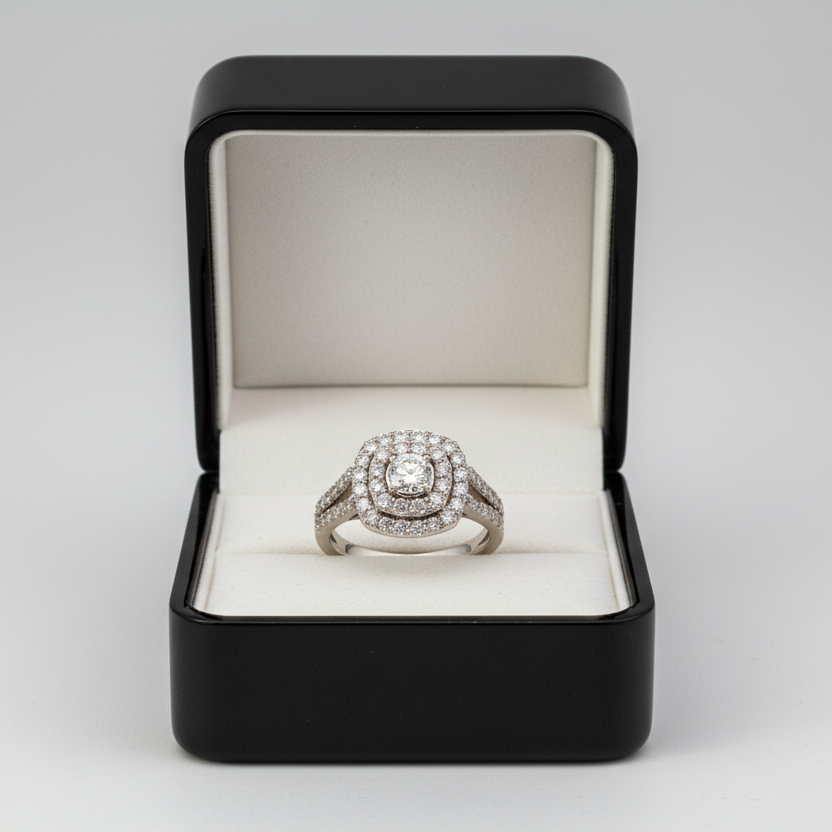 10K White Gold Women's Diamond Ring - 1.48ct