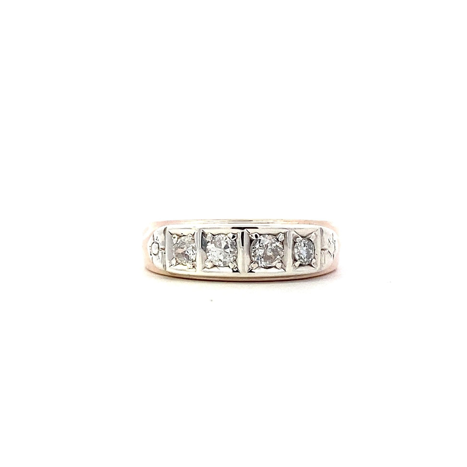 Anillo de Diamantes de Oro Amarillo y Blanco de 10K - 0.36ct - ipawnishop.com