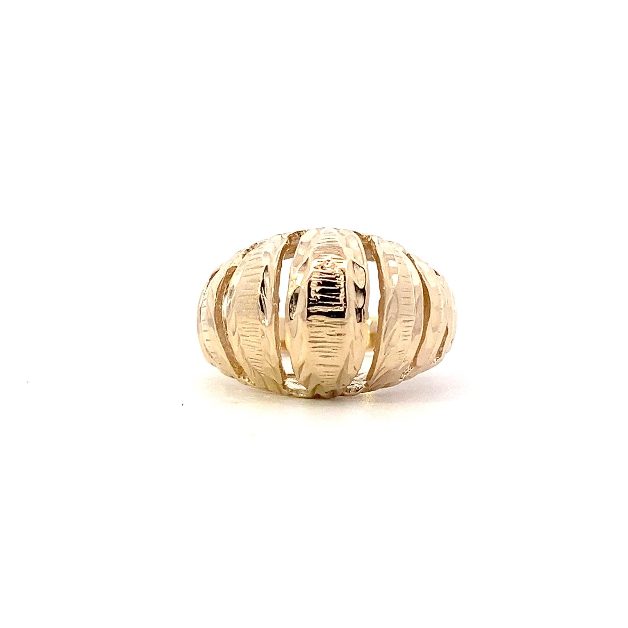 10K Yellow Gold 12MM Open Dome Ring - ipawnishop.com