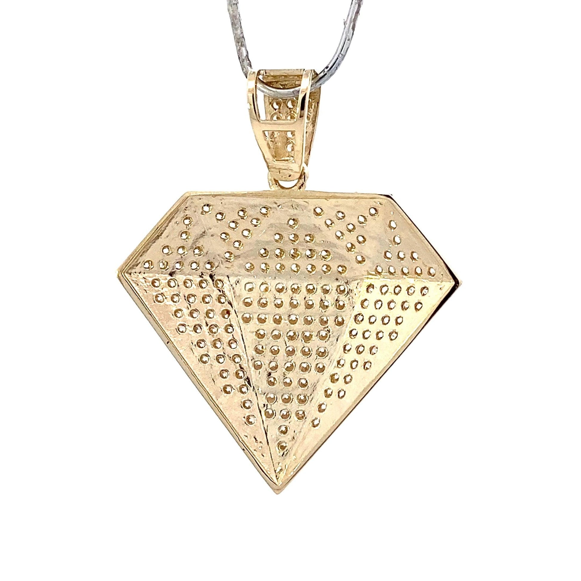 10K Yellow Gold CZ Diamond Shaped Pendant - ipawnishop.com
