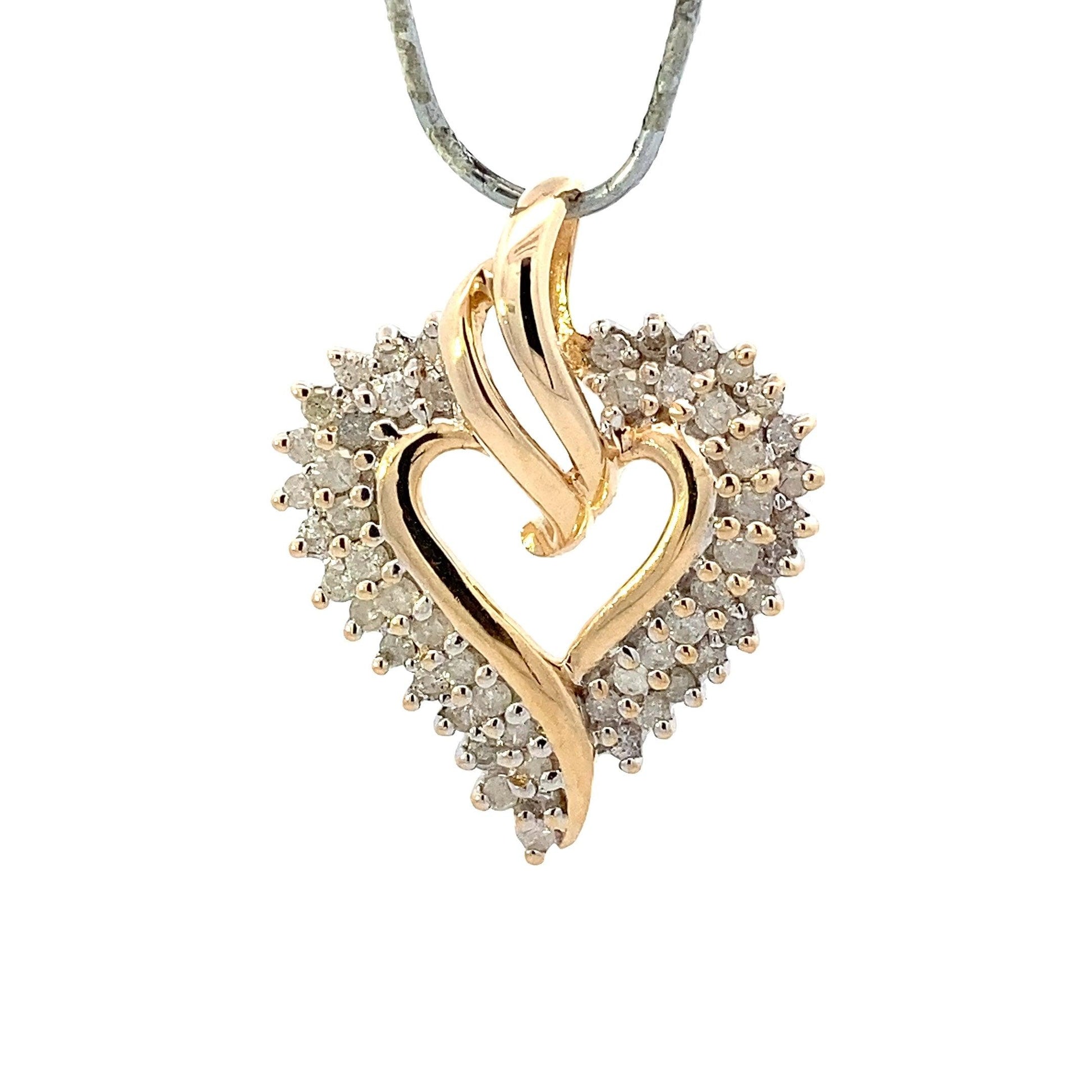 Colgante Corazón Diamante Oro Amarillo 10K - 0.78ct - ipawnishop.com