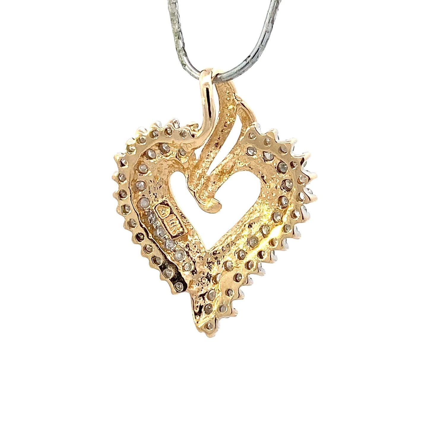 Colgante Corazón Diamante Oro Amarillo 10K - 0.78ct - ipawnishop.com