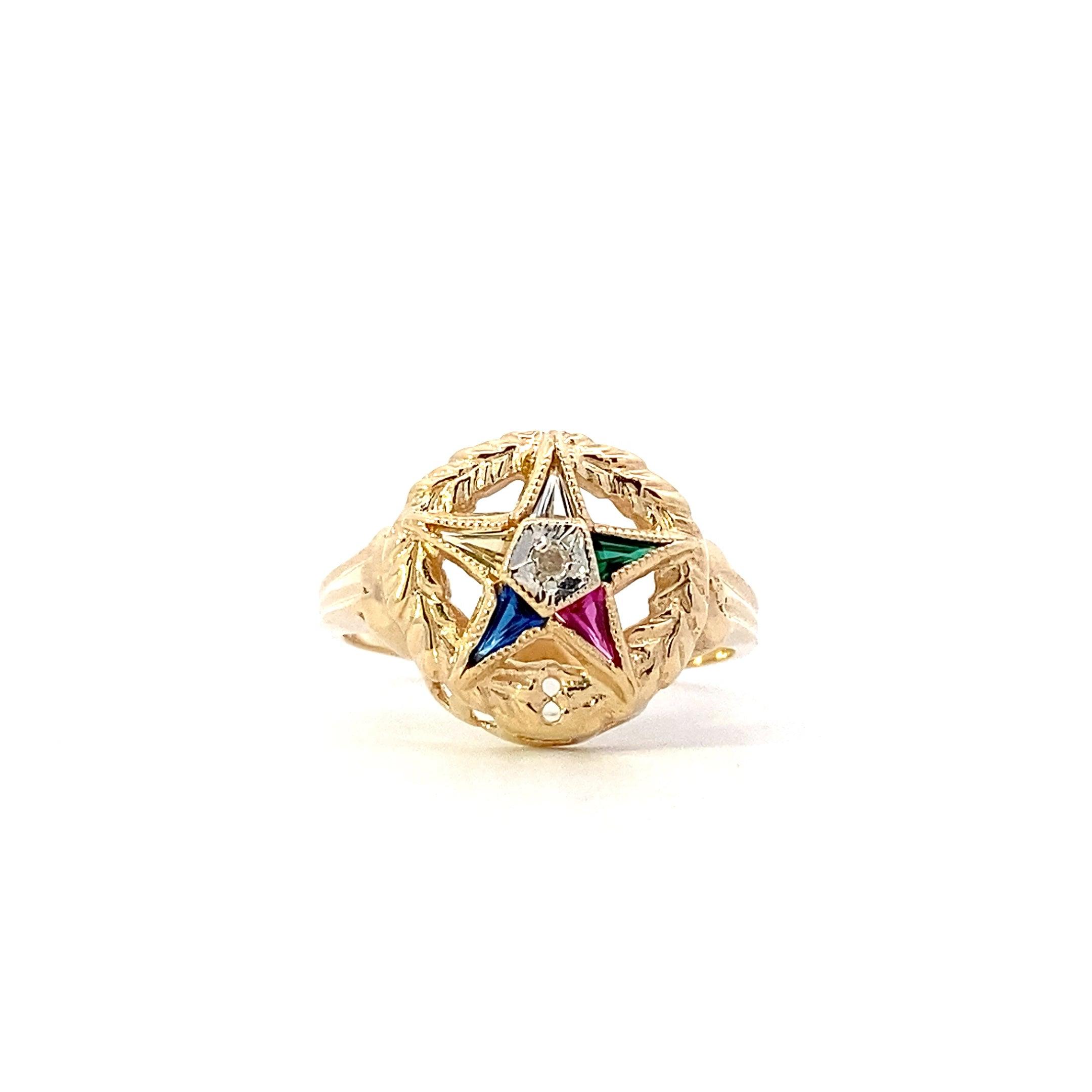 10K Yellow Gold Diamond Star Ring - 0.01ct - ipawnishop.com