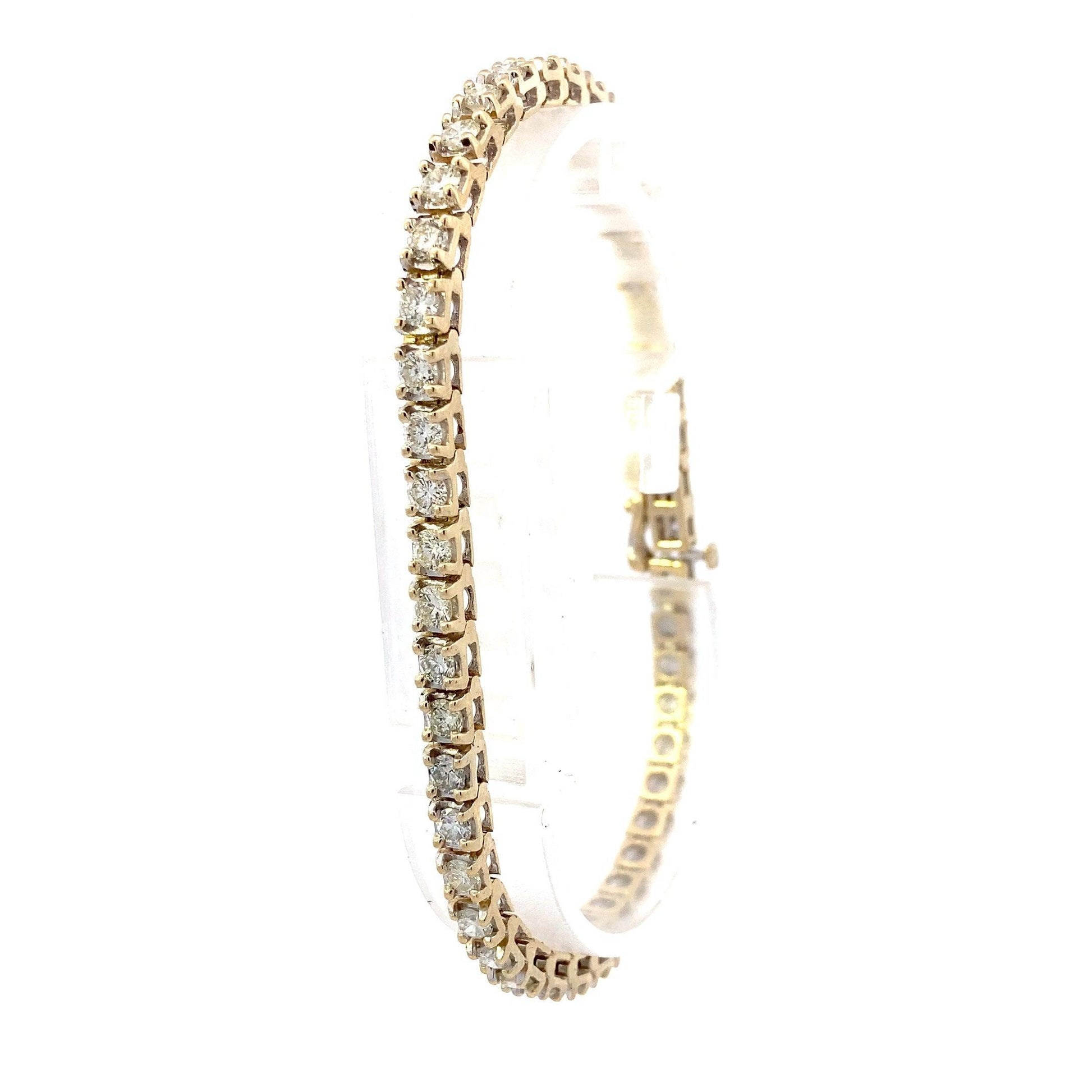 10K Yellow Gold Diamond Tennis Bracelet - 4.60ct - ipawnishop.com