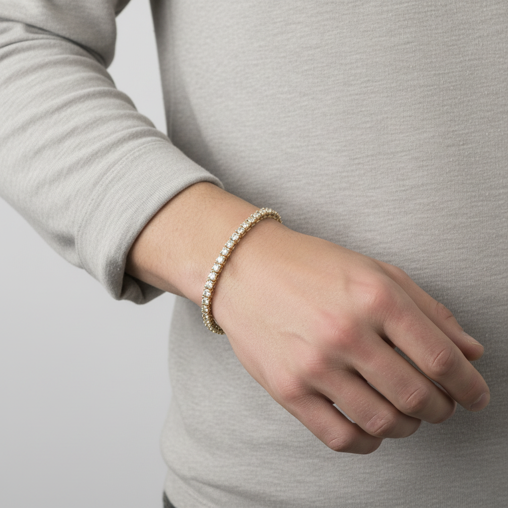 10K Yellow Gold Diamond Tennis Bracelet - 4.60ct