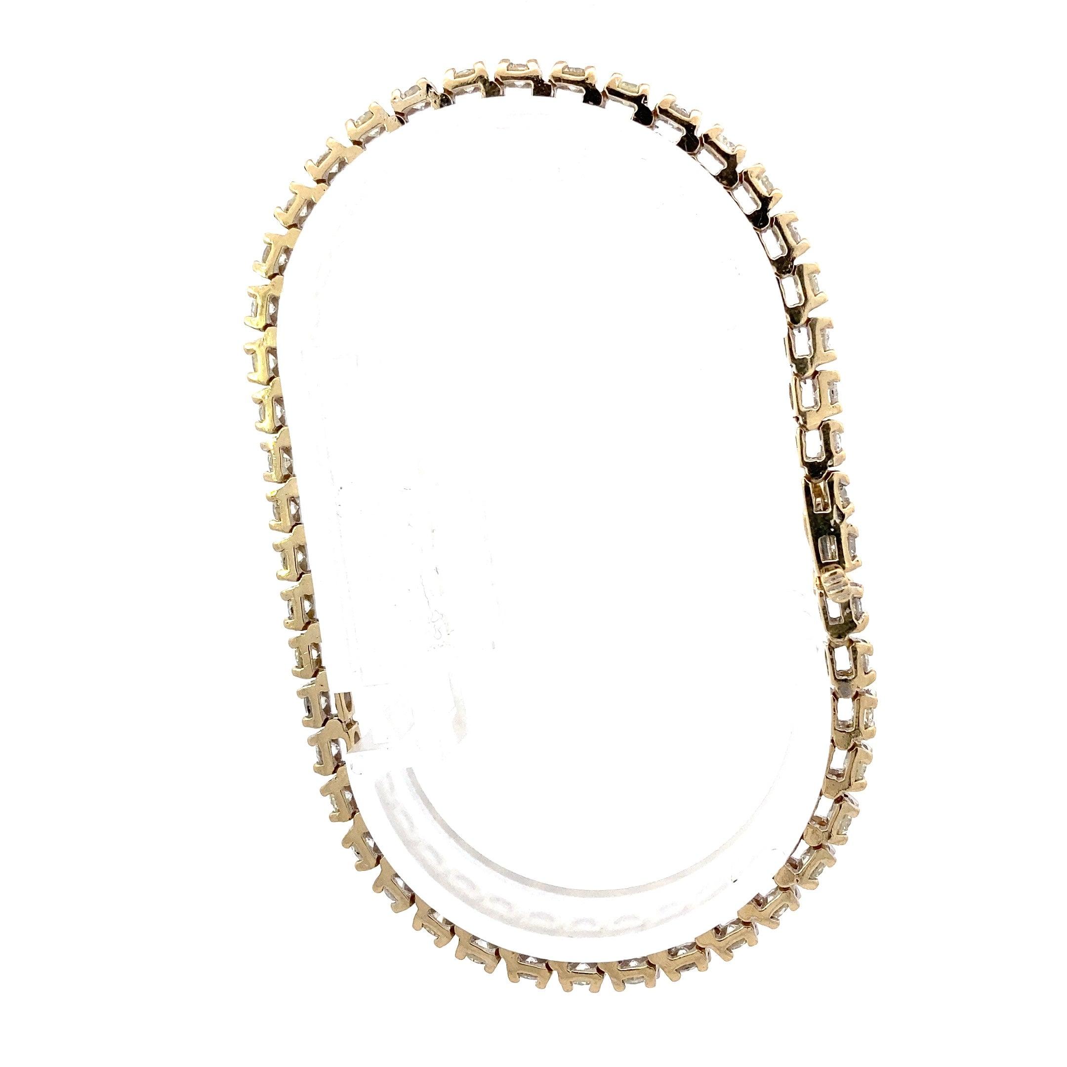10K Yellow Gold Diamond Tennis Bracelet - 4.60ct - ipawnishop.com