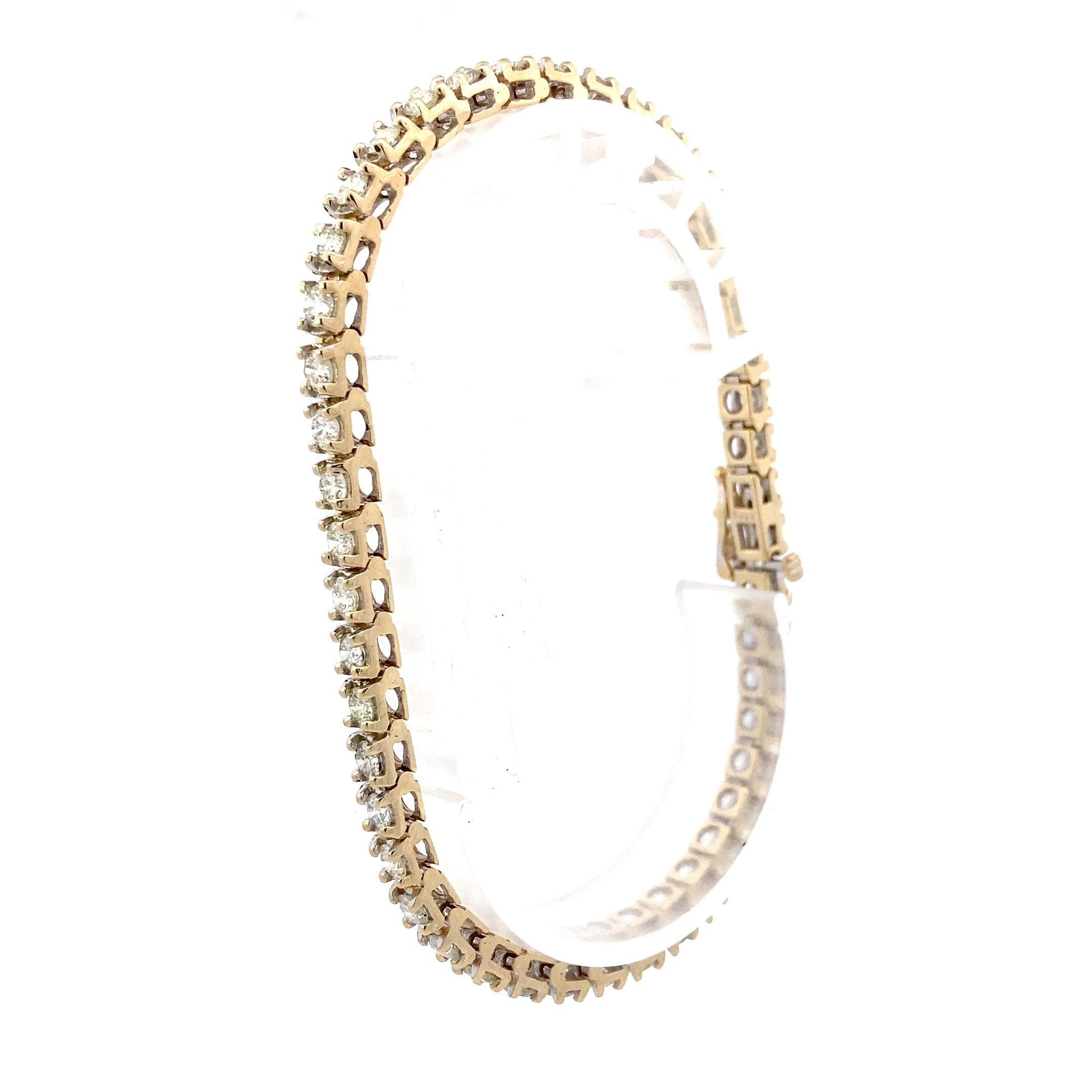 10K Yellow Gold Diamond Tennis Bracelet - 4.60ct - ipawnishop.com