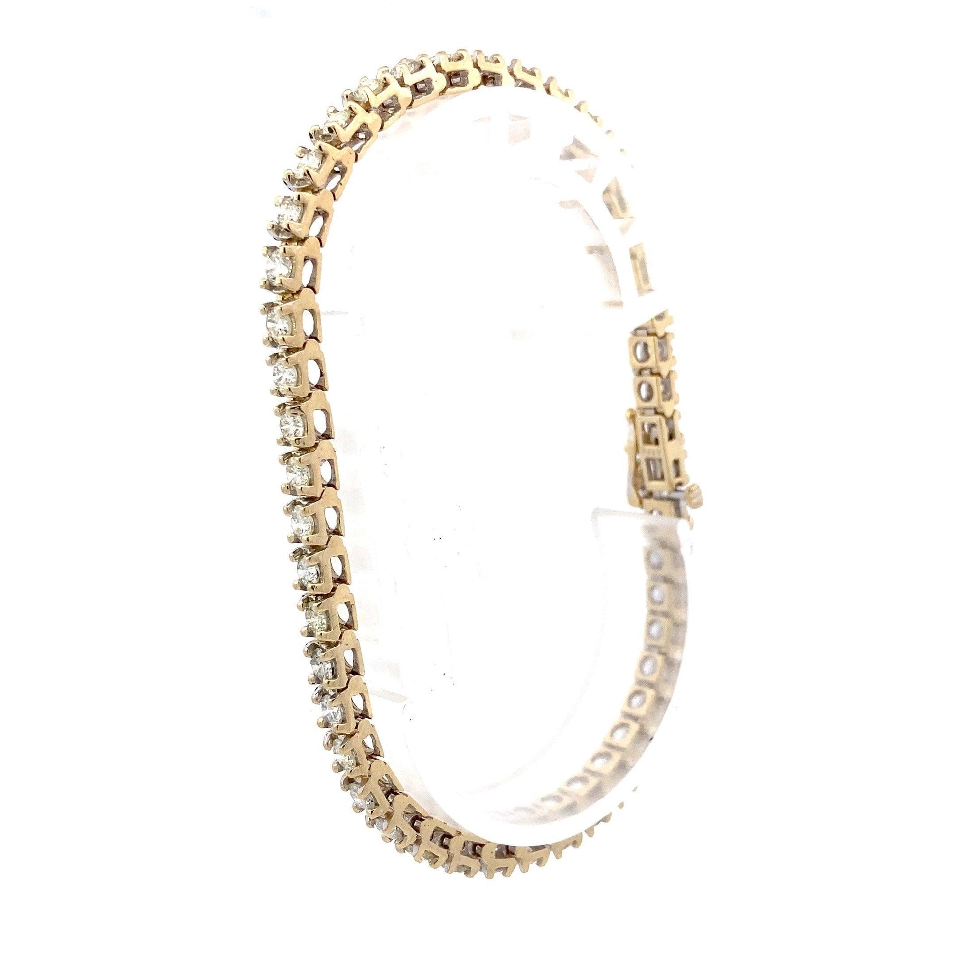 10K Yellow Gold Diamond Tennis Bracelet - 4.60ct - ipawnishop.com