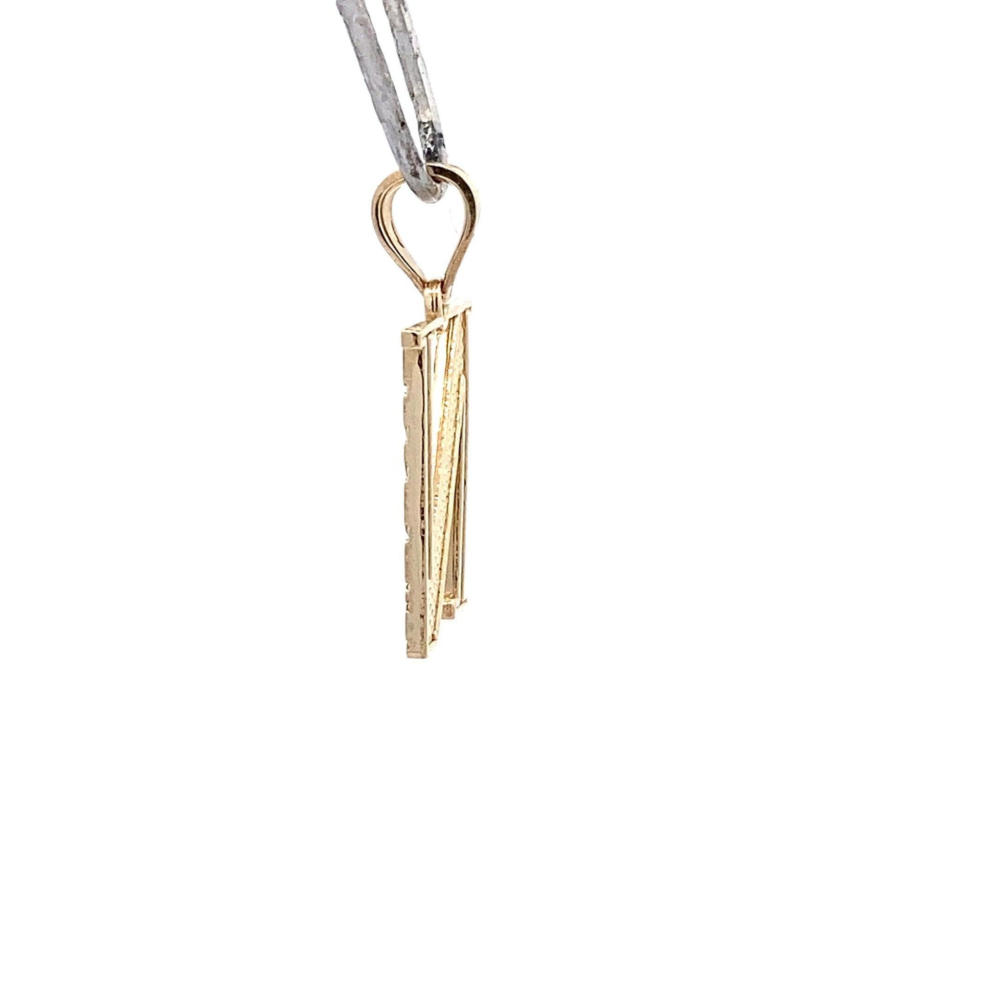 10K Yellow Gold Letter "N" Nugget Pendant - ipawnishop.com