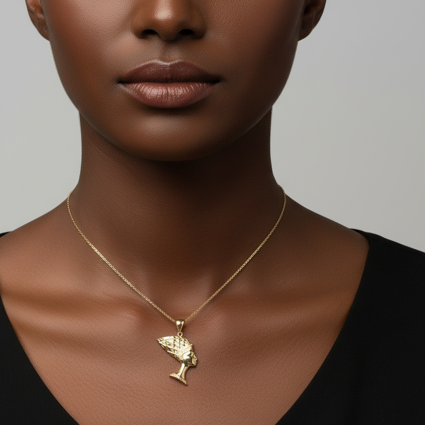 10K Yellow Gold Nefertiti Pendant
