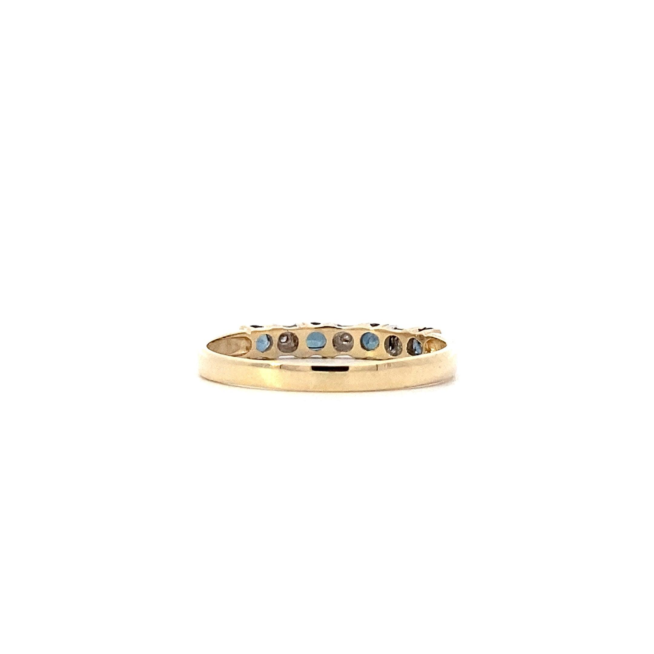 10K Yellow Gold Sapphire Women's Diamond Ring - 0.01ct - ipawnishop.com