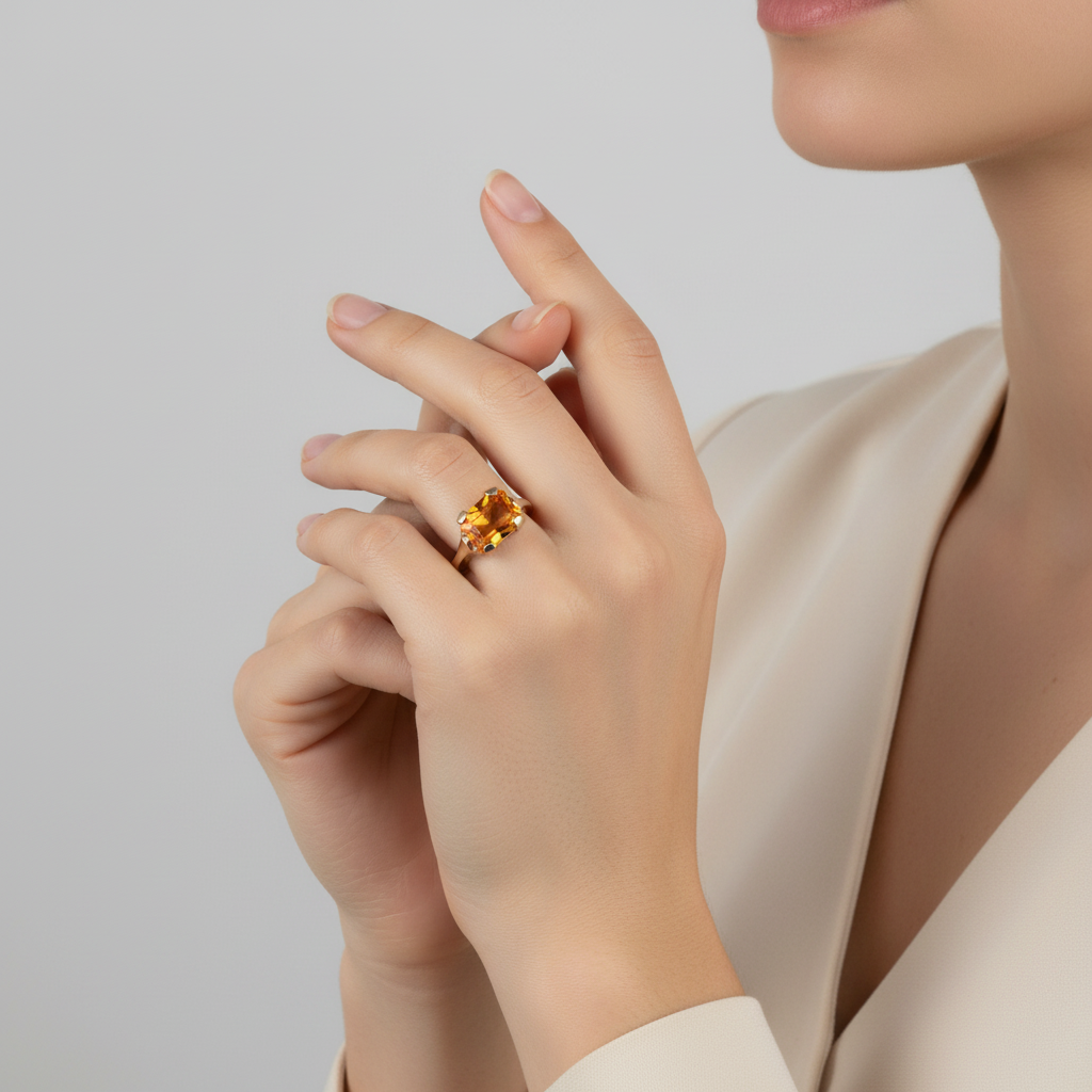 10K Yellow Gold Women's Citrine Ring