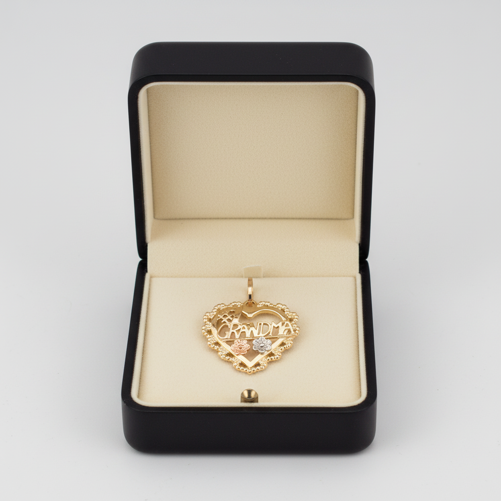 14K Tri-Color Gold #1 Grandma Pendant